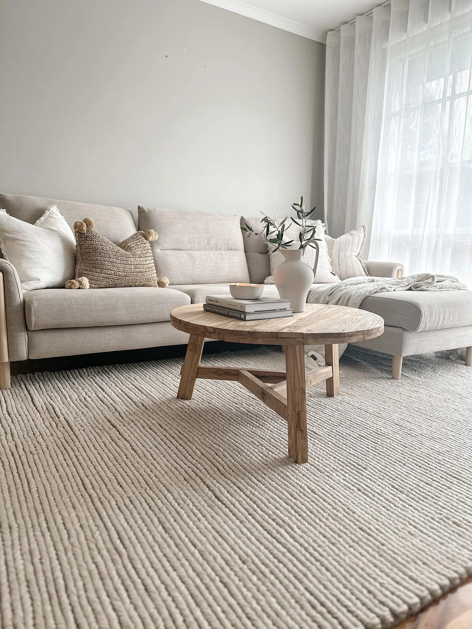 Linnea Beige Herringbone Braided Wool Rug - Image 7