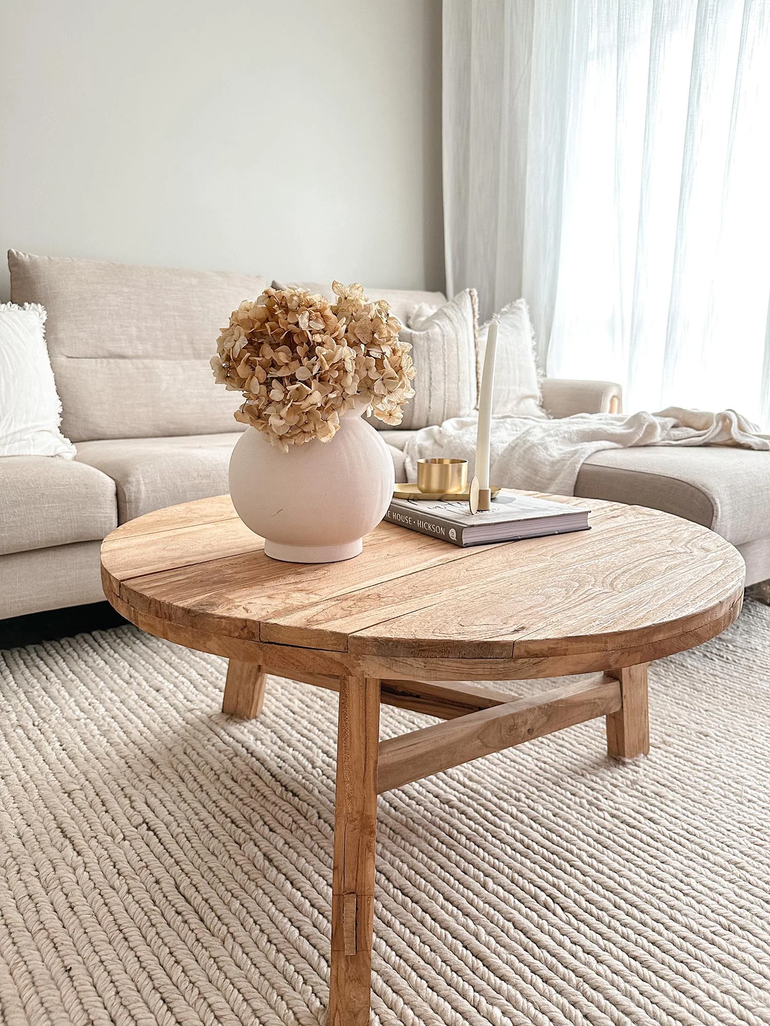 Linnea Beige Herringbone Braided Wool Rug - Image 8