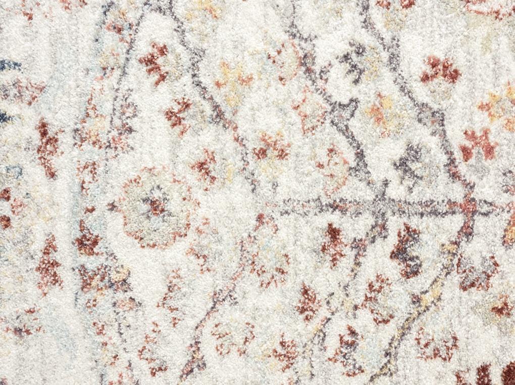 Livvie Blue and Orange Multi-Colour Distressed Round Rug - Image 13
