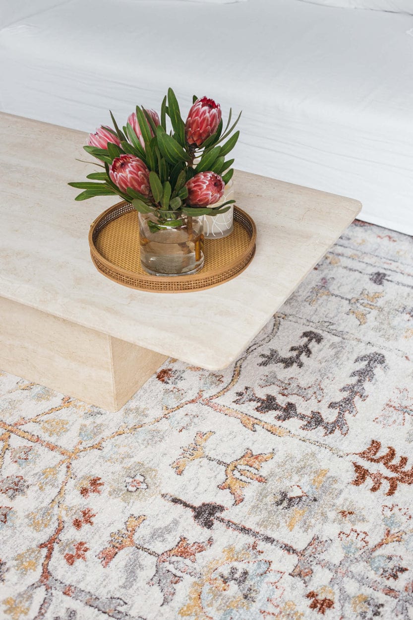 Livvie Blue and Orange Multi-Colour Distressed Rug - Image 5