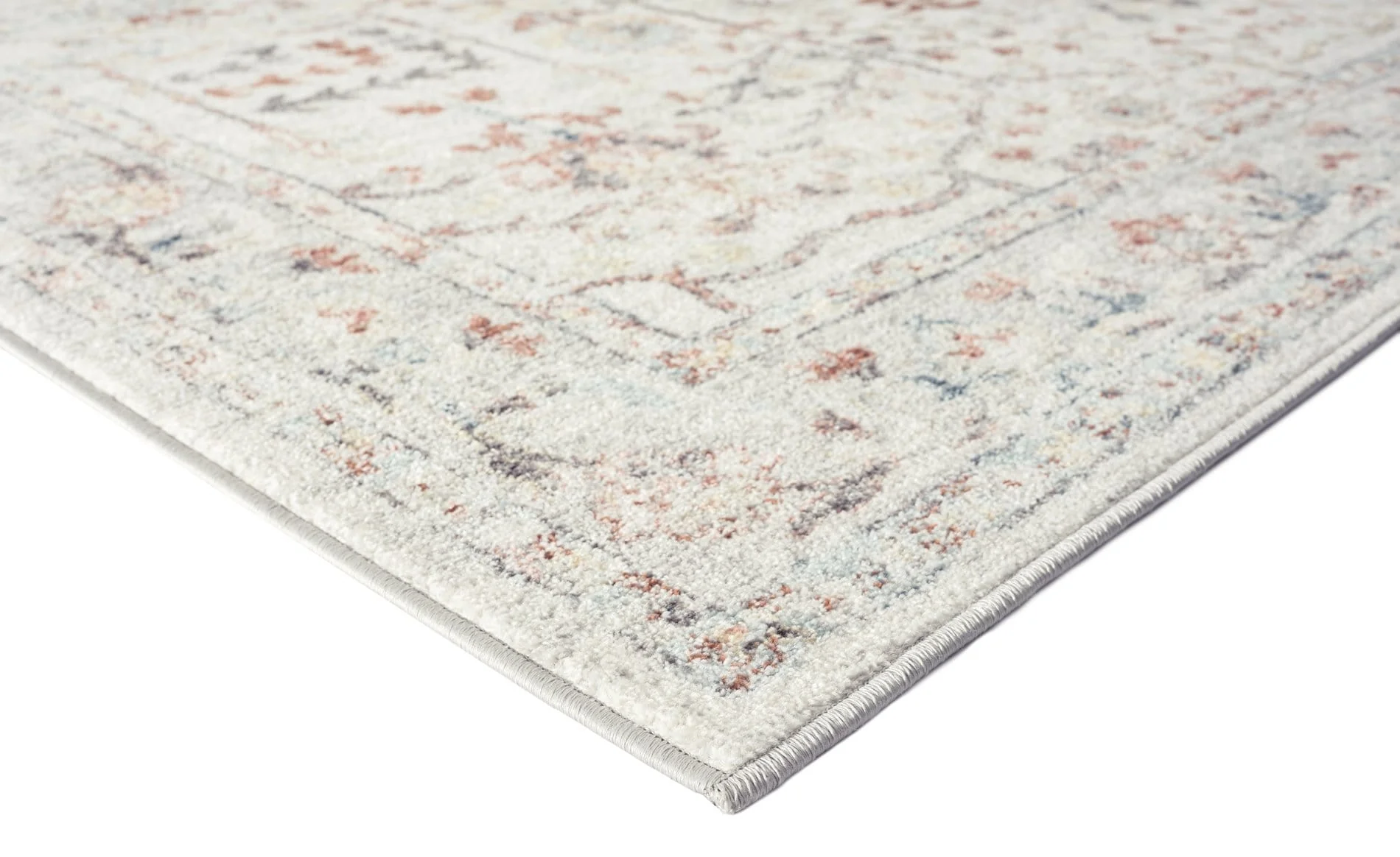 Livvie Blue and Orange Multi-Colour Distressed Rug - Image 8