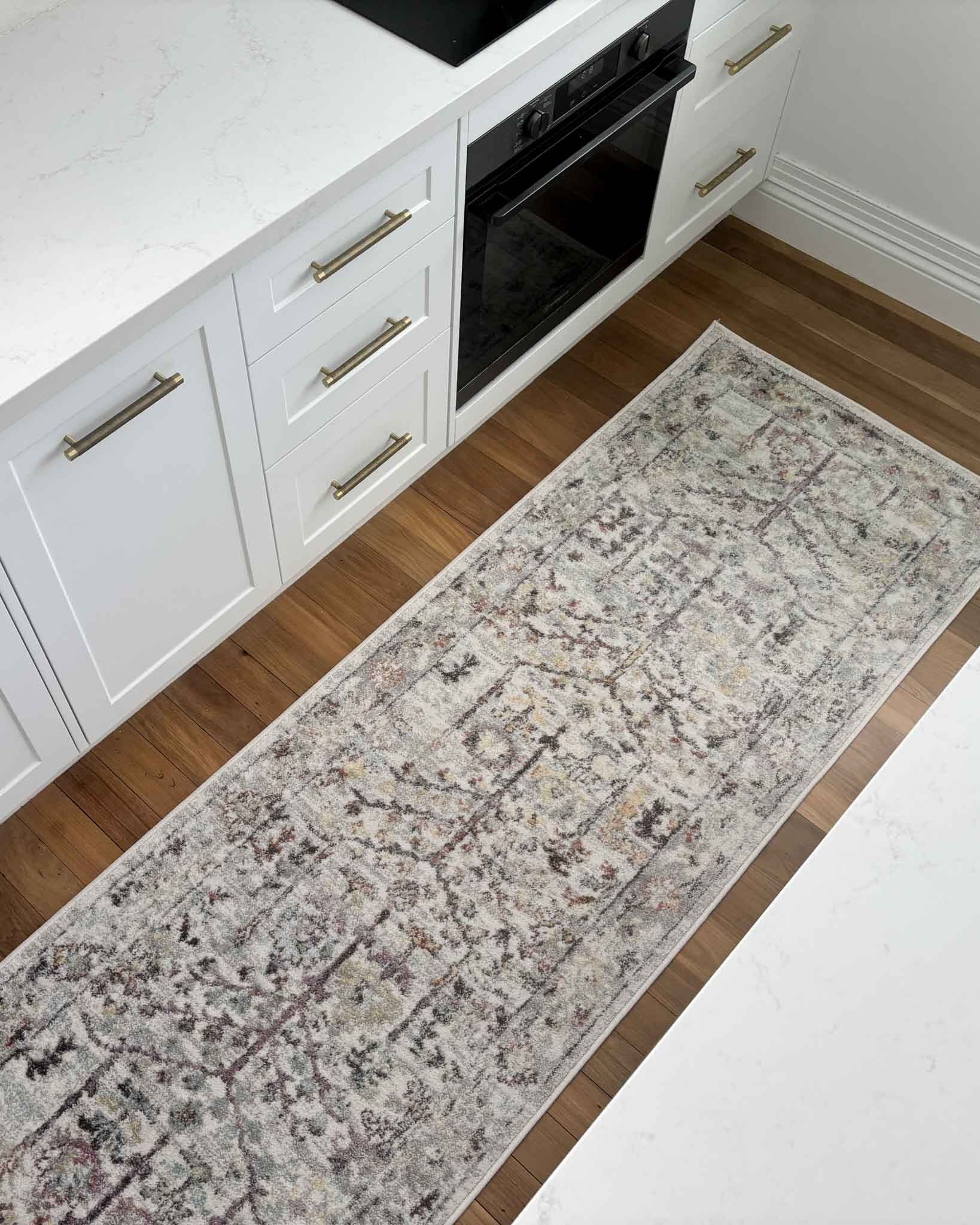 Livvie Blue and Orange Multi-Colour Distressed Runner Rug - Image 2