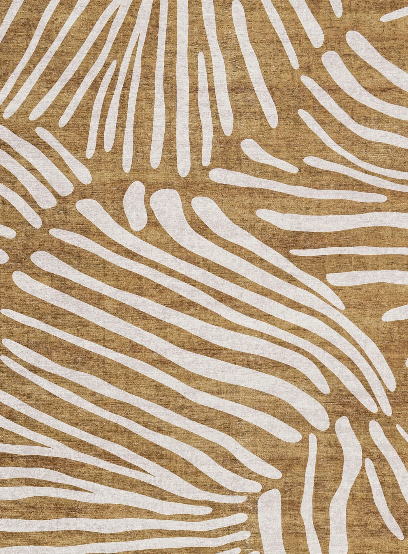 Liya Brown Palm Print Washable Rug - Image 11
