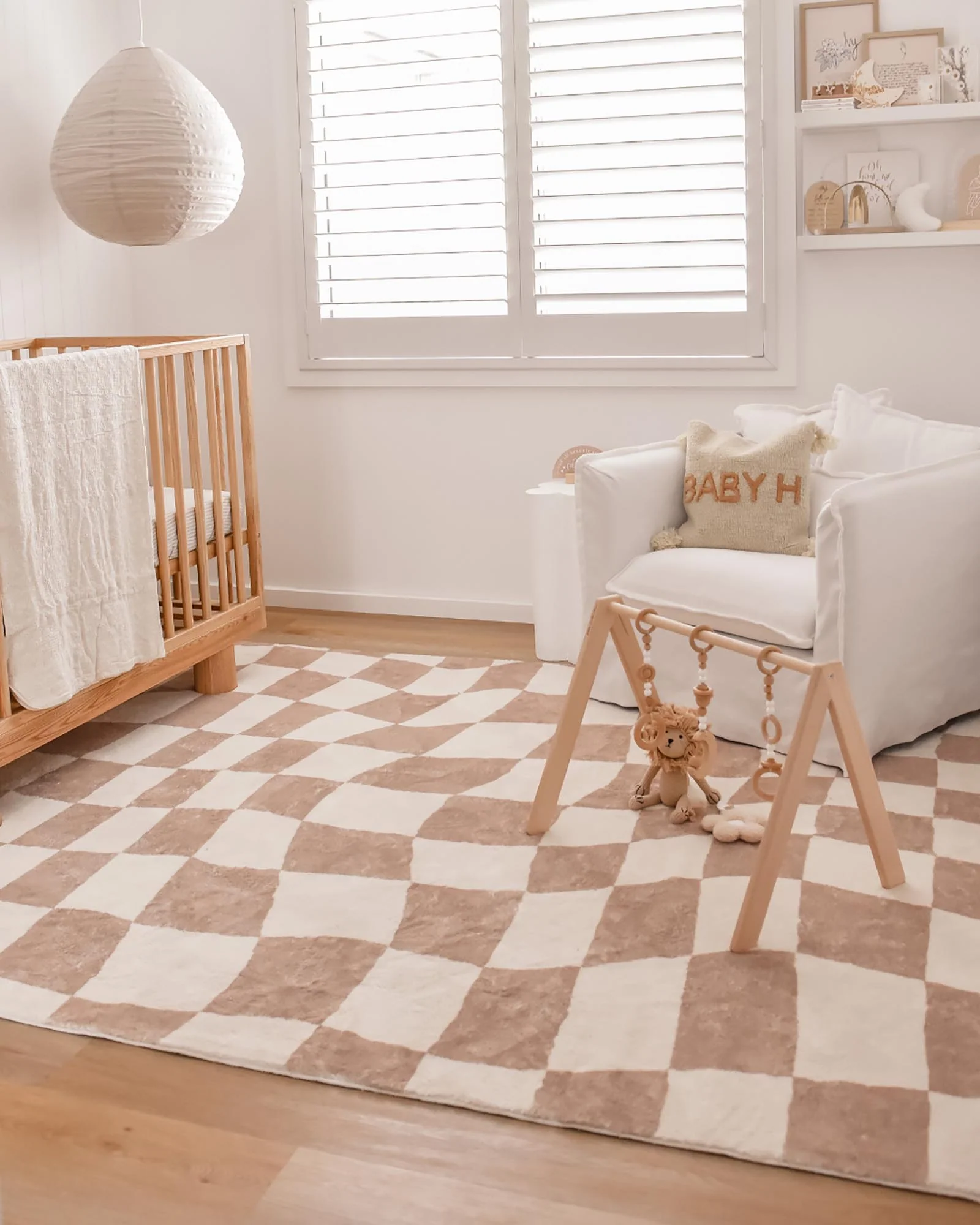 Logan Beige and Ivory Abstract Checkered Washable Rug - Image 15