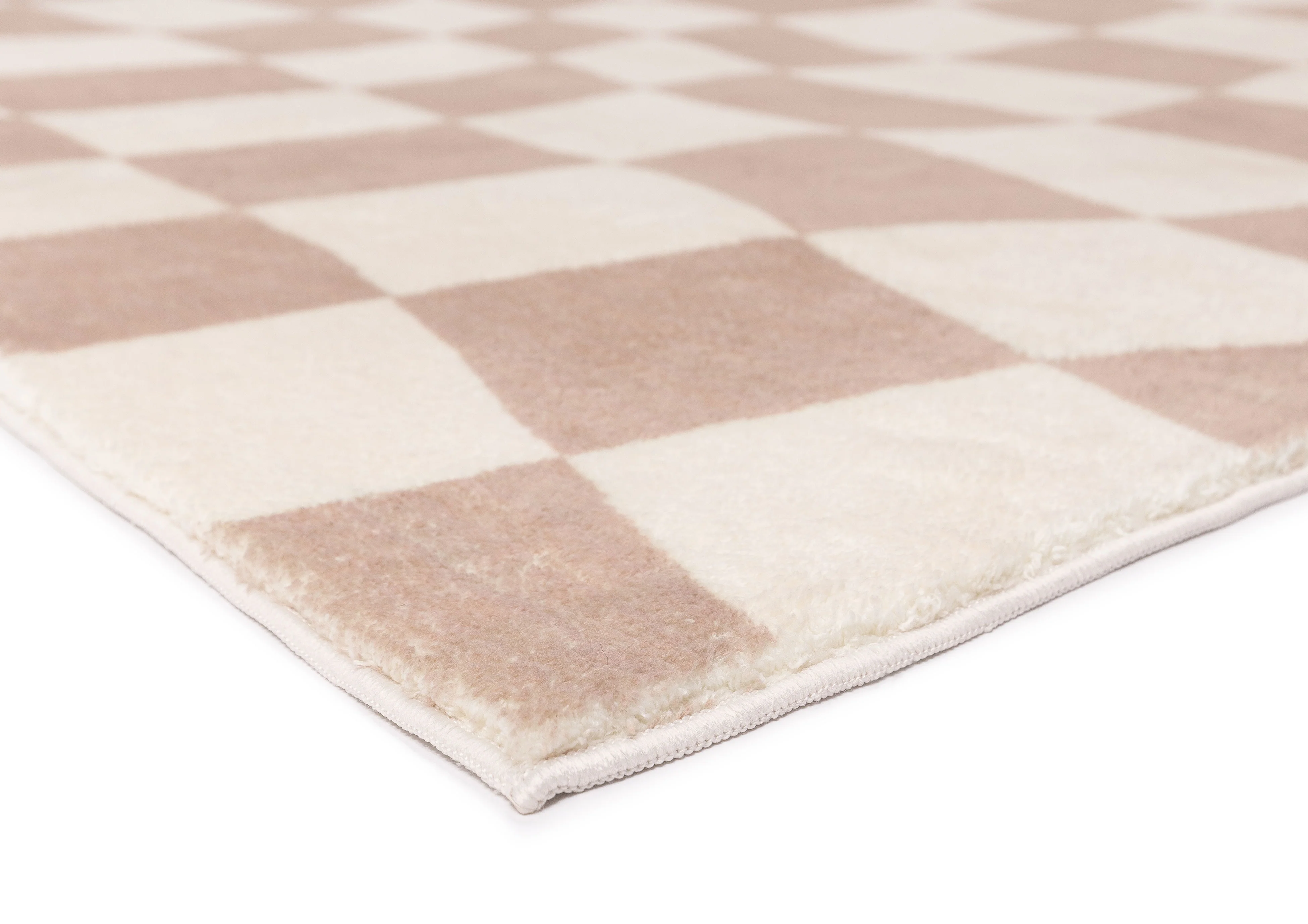 Logan Beige and Ivory Abstract Checkered Washable Rug - Image 17