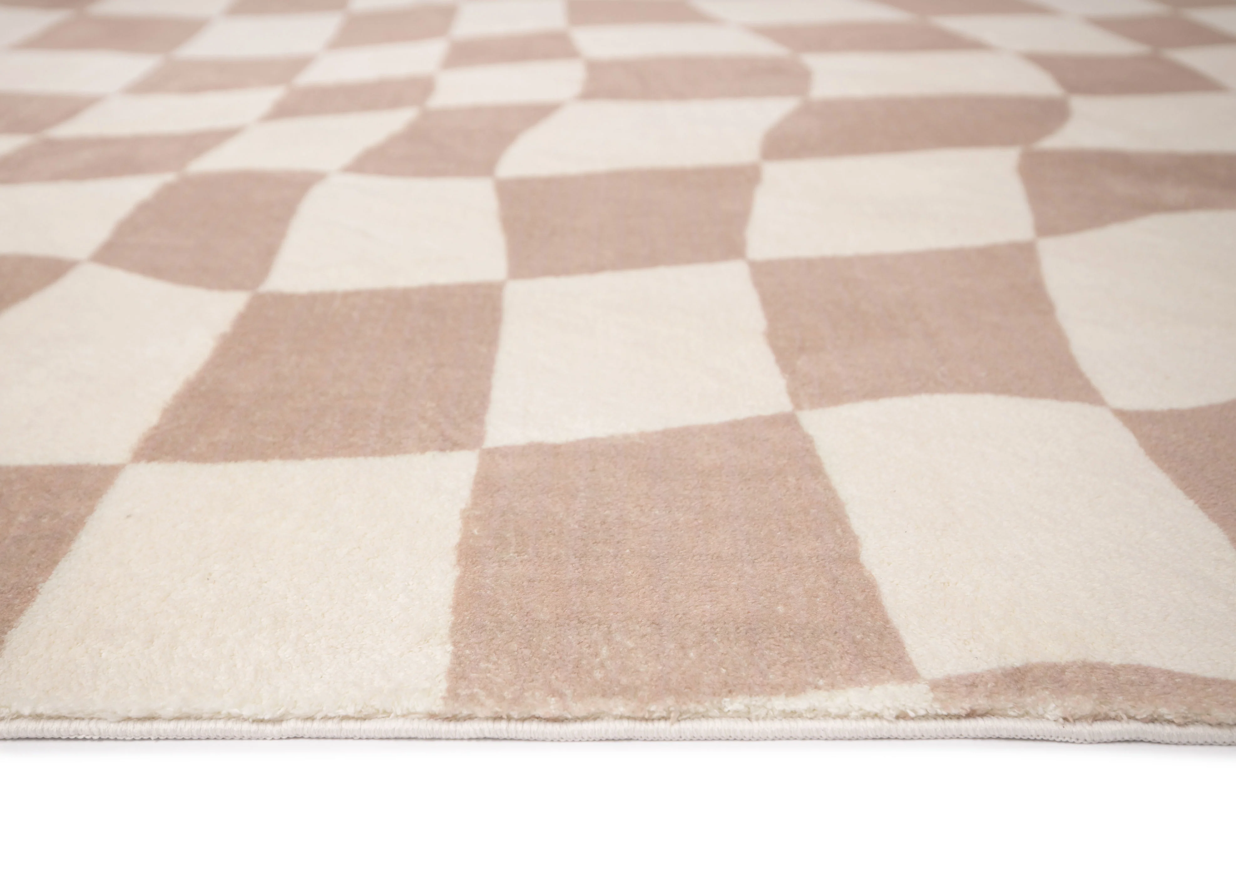 Logan Beige and Ivory Abstract Checkered Washable Rug - Image 18