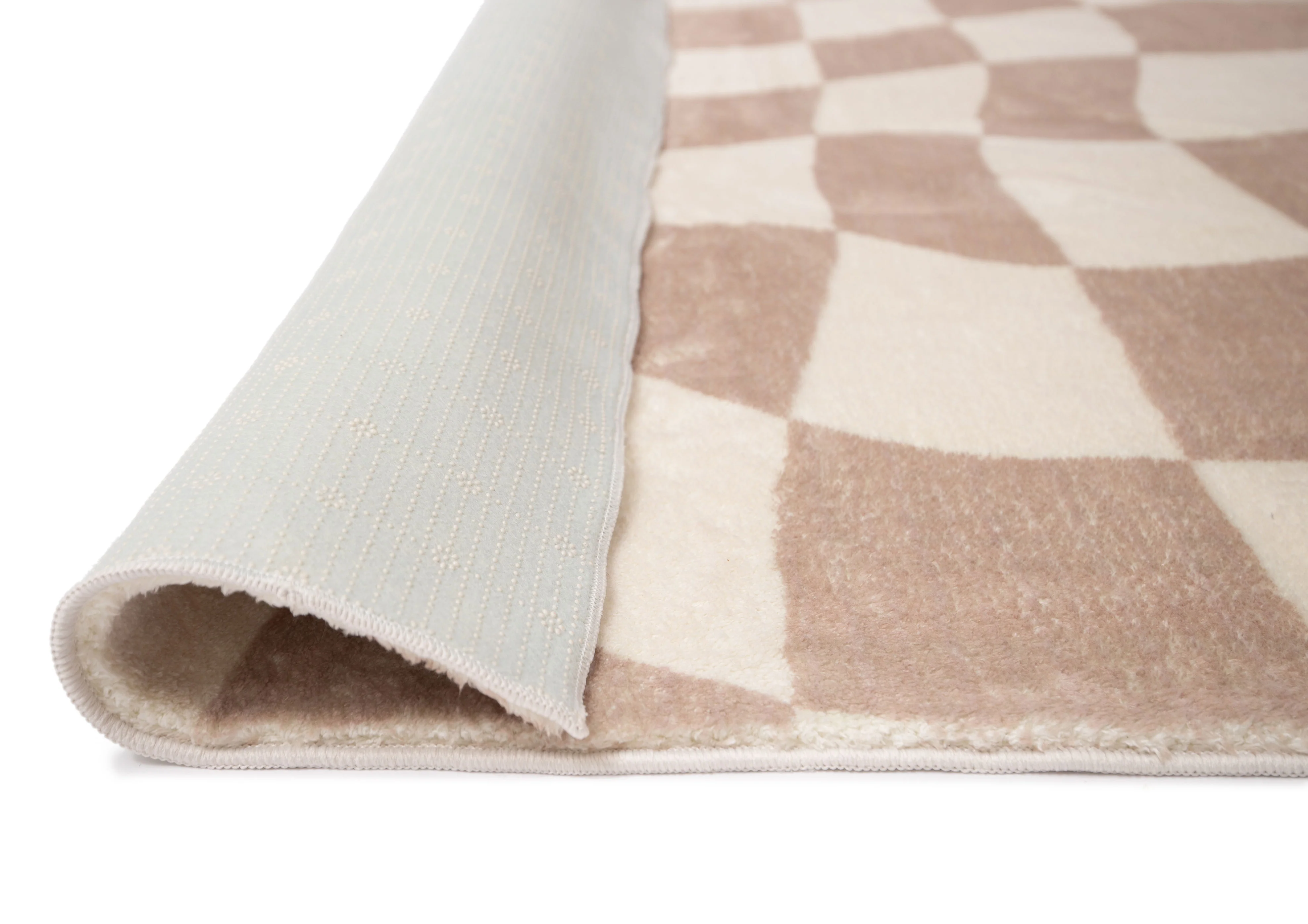 Logan Beige and Ivory Abstract Checkered Washable Rug - Image 19