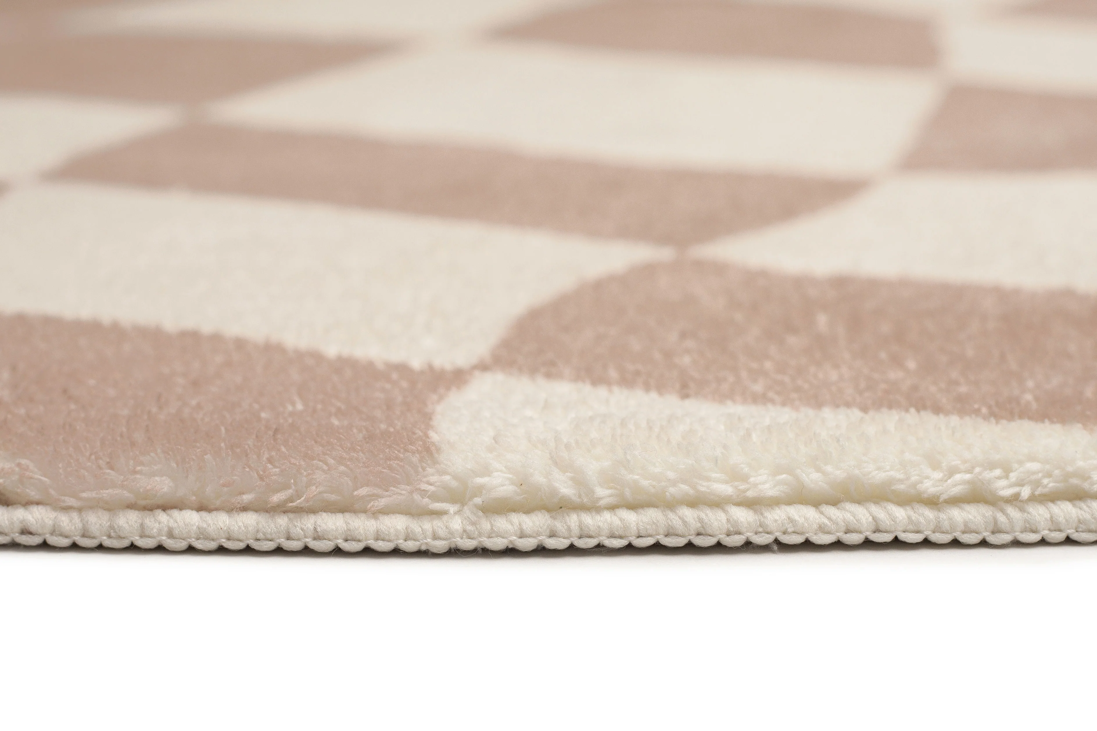 Logan Beige and Ivory Checkered Washable Round Rug - Image 7