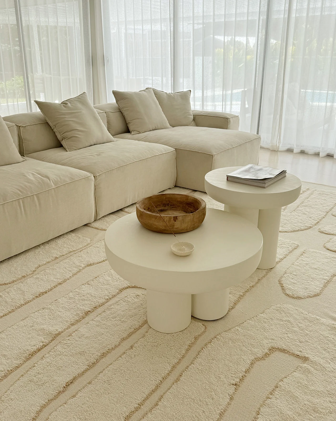 Lola Cream Abstract Cotton Washable Rug - Image 2