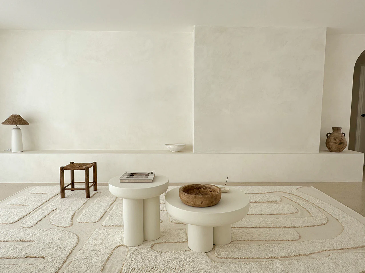 Lola Cream Abstract Cotton Washable Rug - Image 3