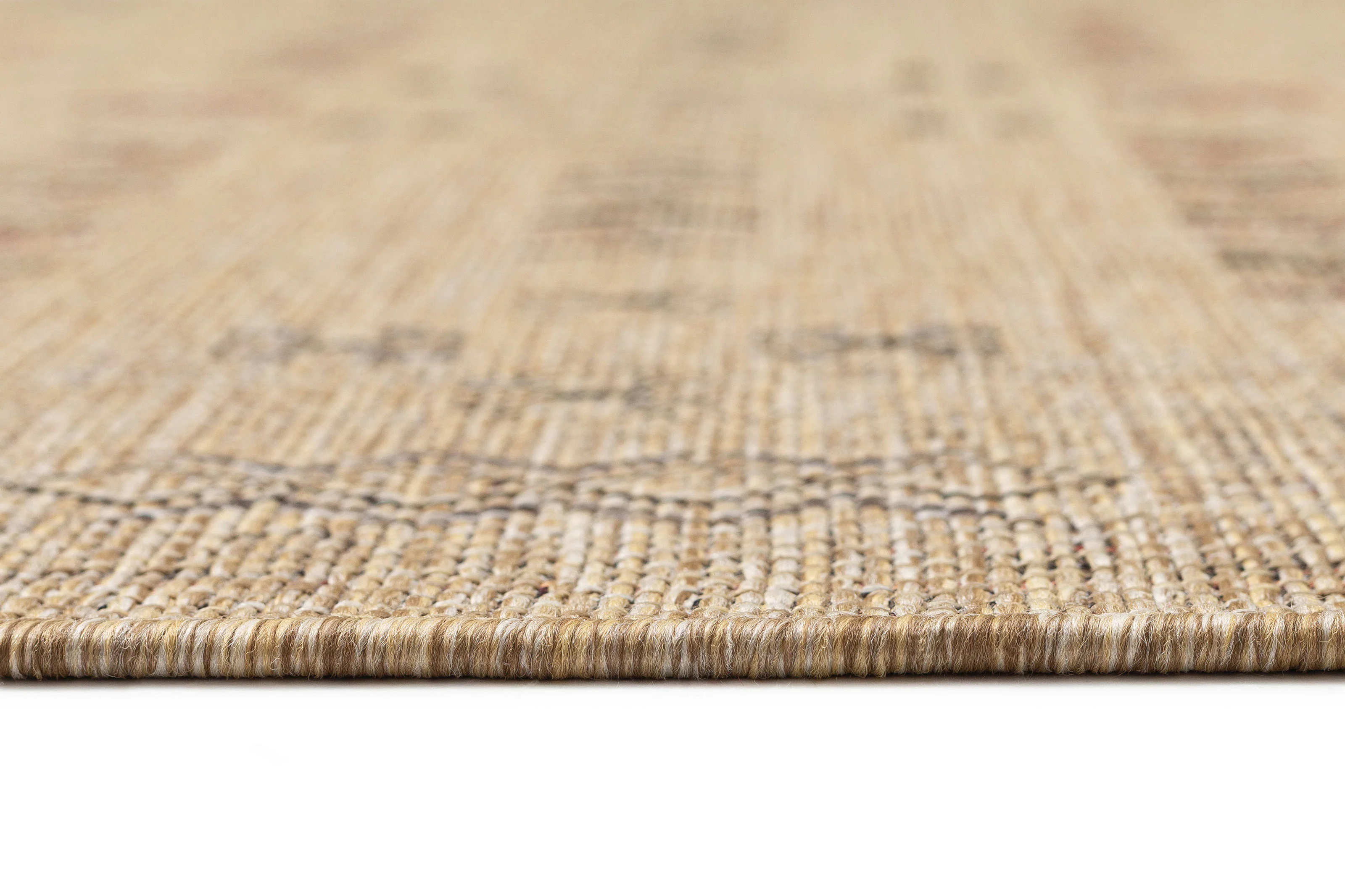 Loom Sand Beige and Stone Tribal Pattern Indoor Outdoor Rug - Image 11