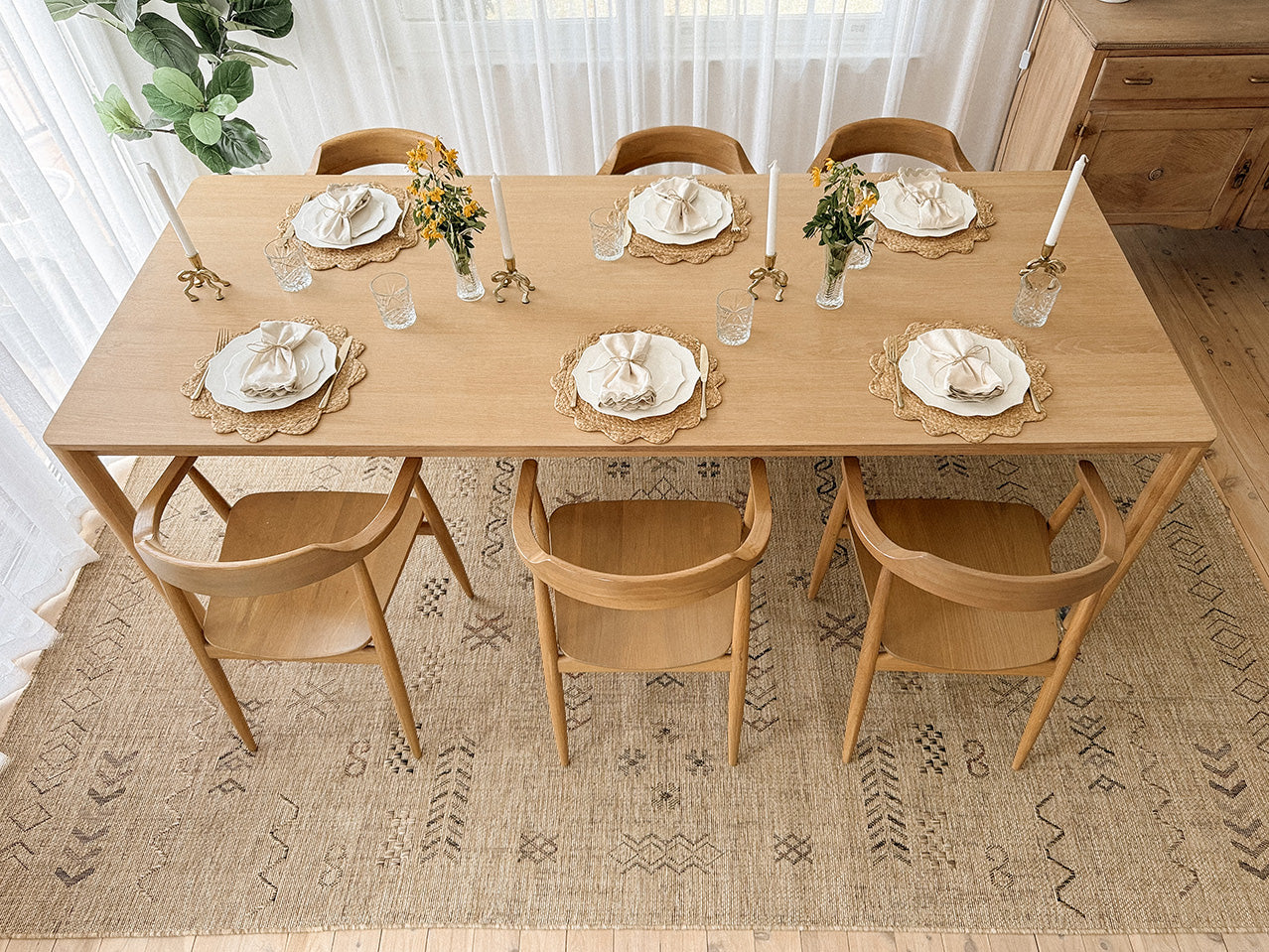 Loom Sand Beige and Stone Tribal Pattern Indoor Outdoor Rug - Image 3