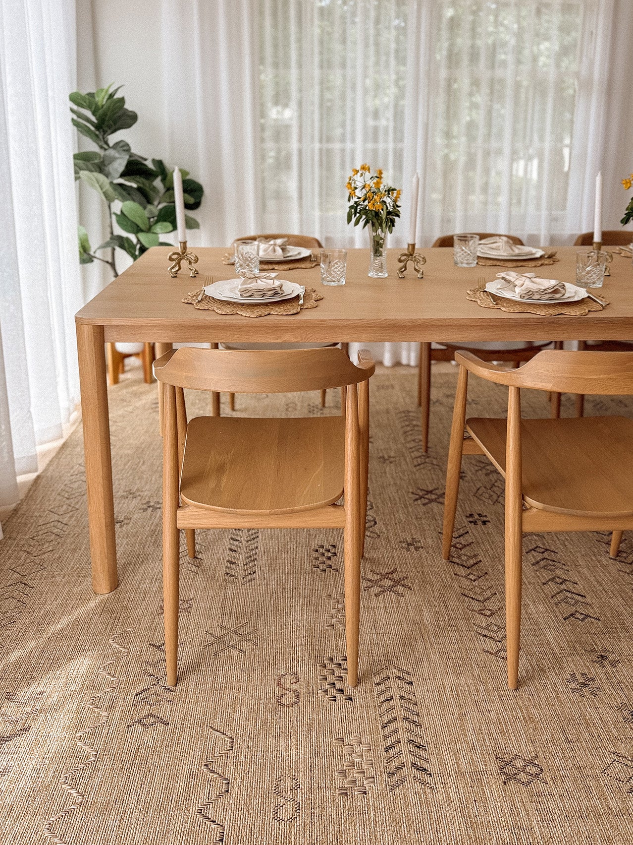 Loom Sand Beige and Stone Tribal Pattern Indoor Outdoor Rug - Image 6