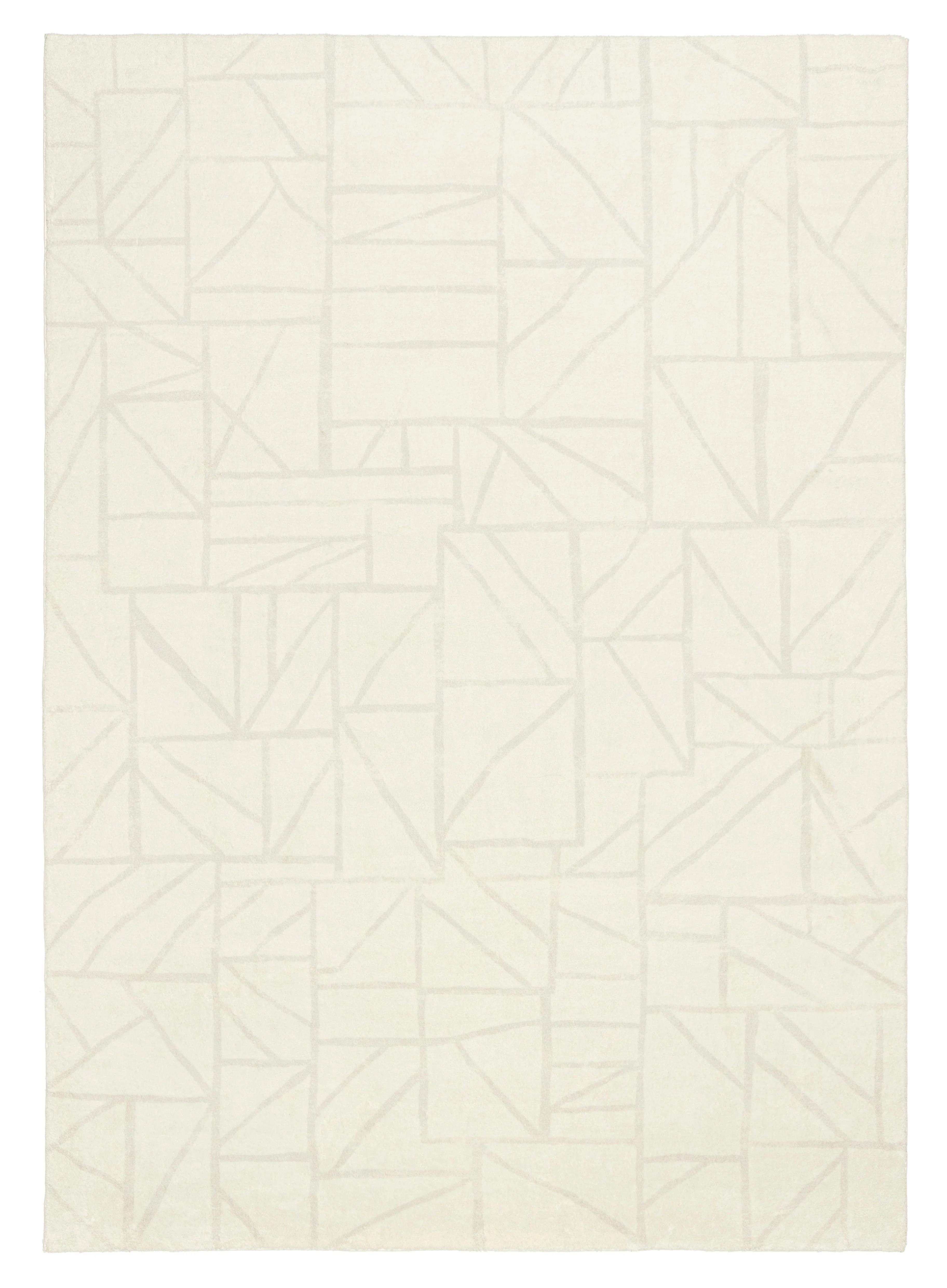 Luca Grey Cream Geometric Washable Rug