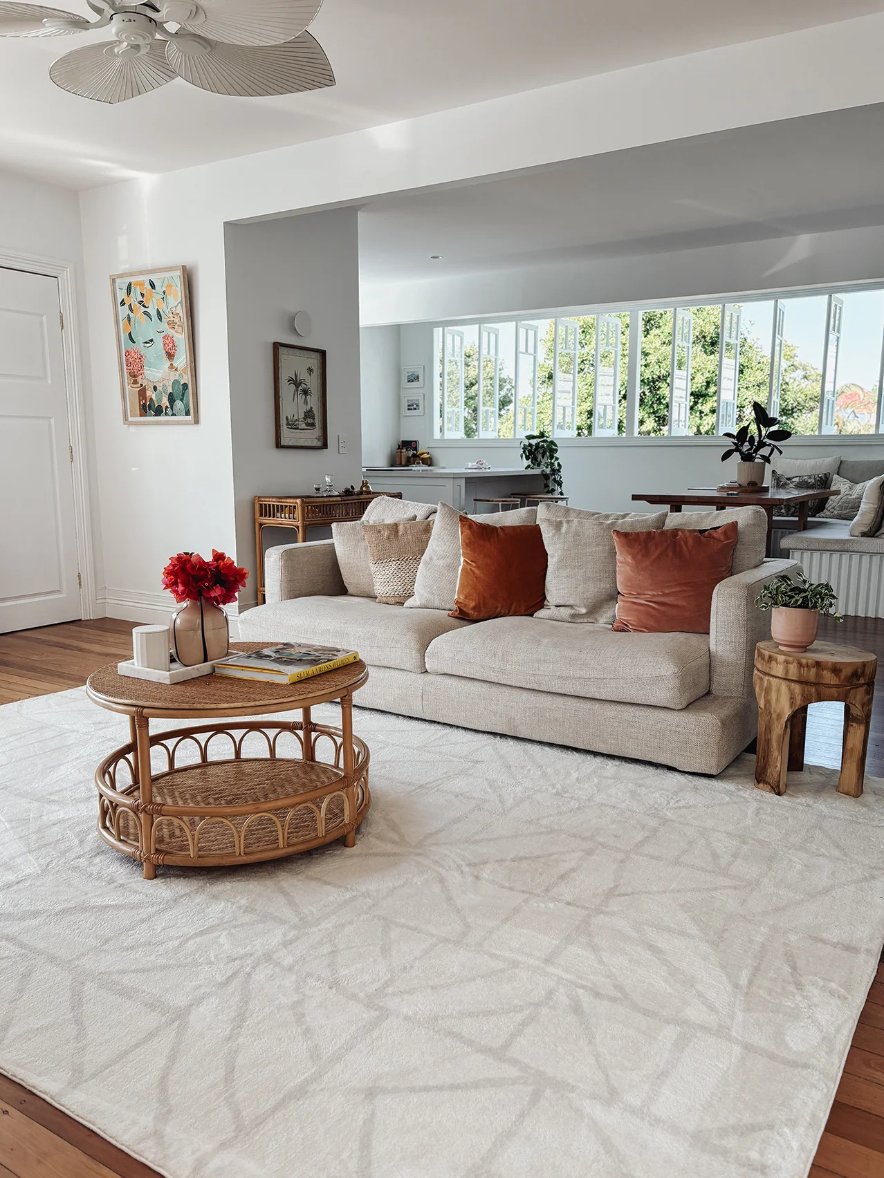 Luca Grey Cream Geometric Washable Rug - Image 3