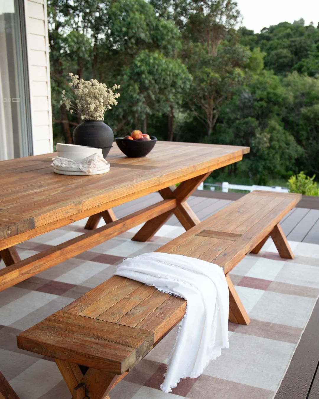 Lucca Beige Ivory and Terracotta Checkered Indoor Outdoor Rug - Image 4