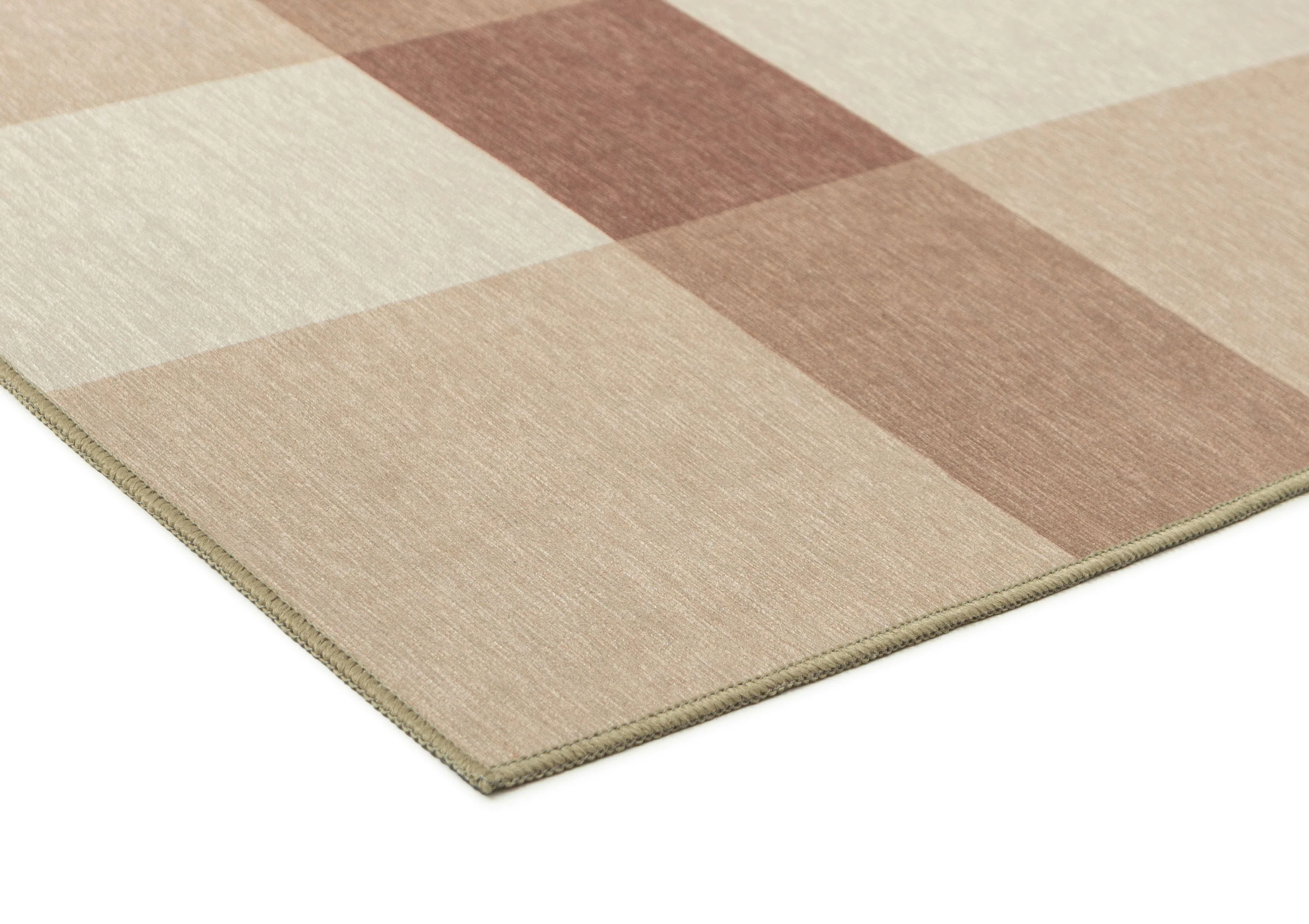 Lucca Beige Ivory and Terracotta Checkered Indoor Outdoor Rug - Image 7