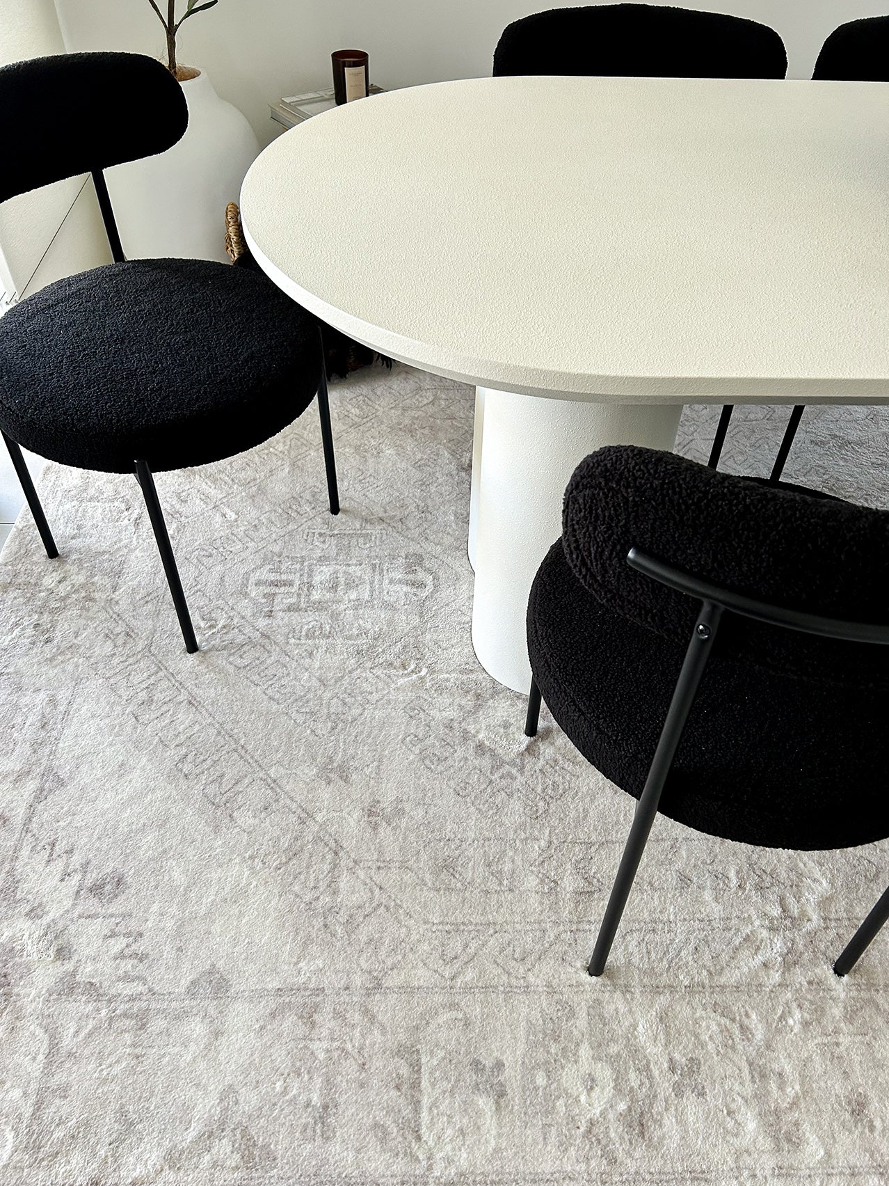 Lucille Cream and Beige Distressed Washable Rug - Image 6