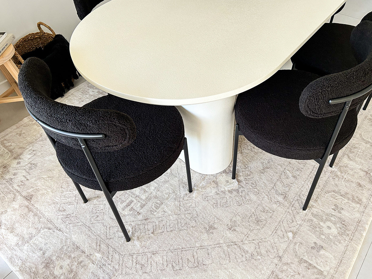 Lucille Cream and Beige Distressed Washable Rug - Image 7