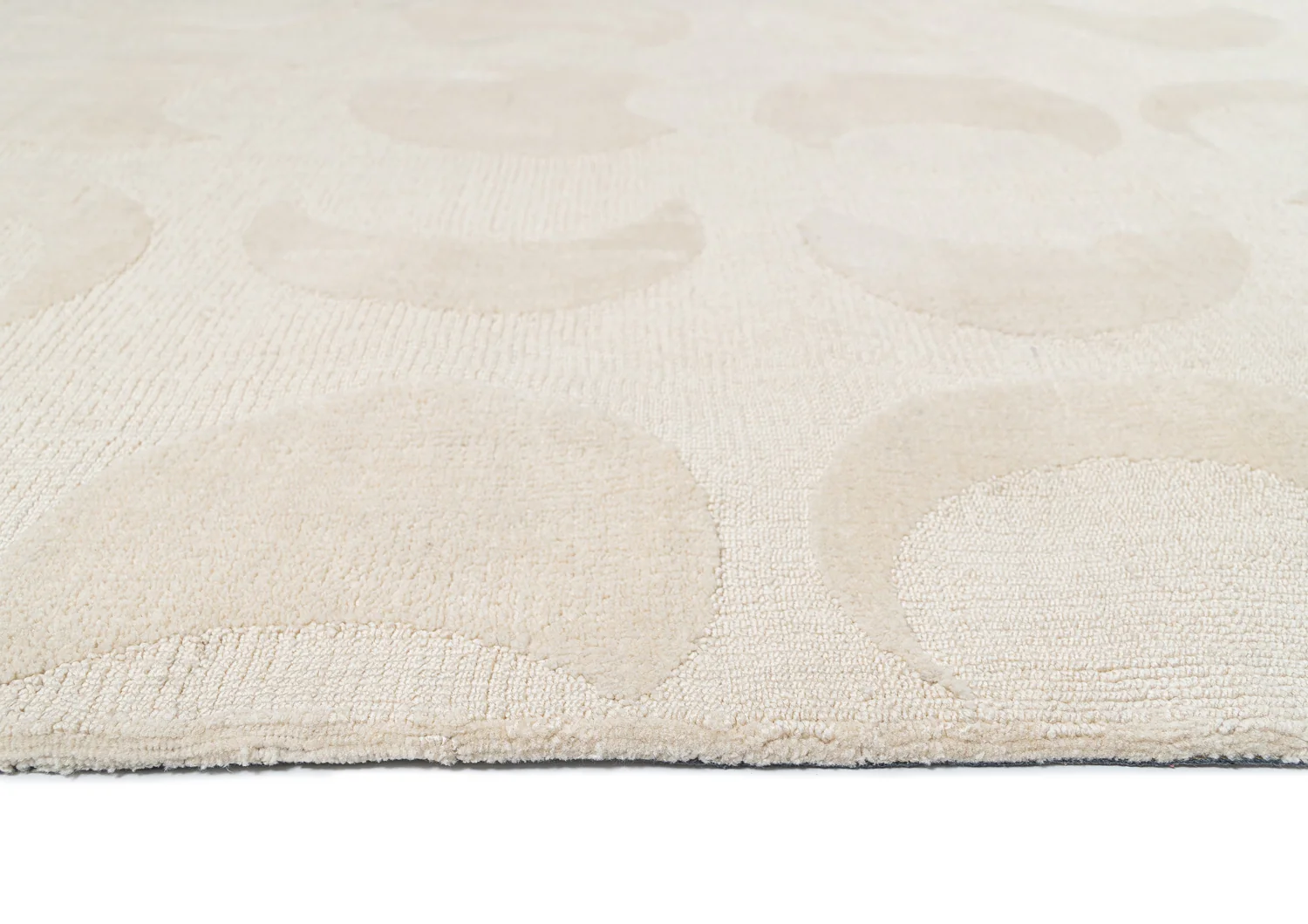 Lucy Beige Cream Half-Moon Pattern Rug - Image 17