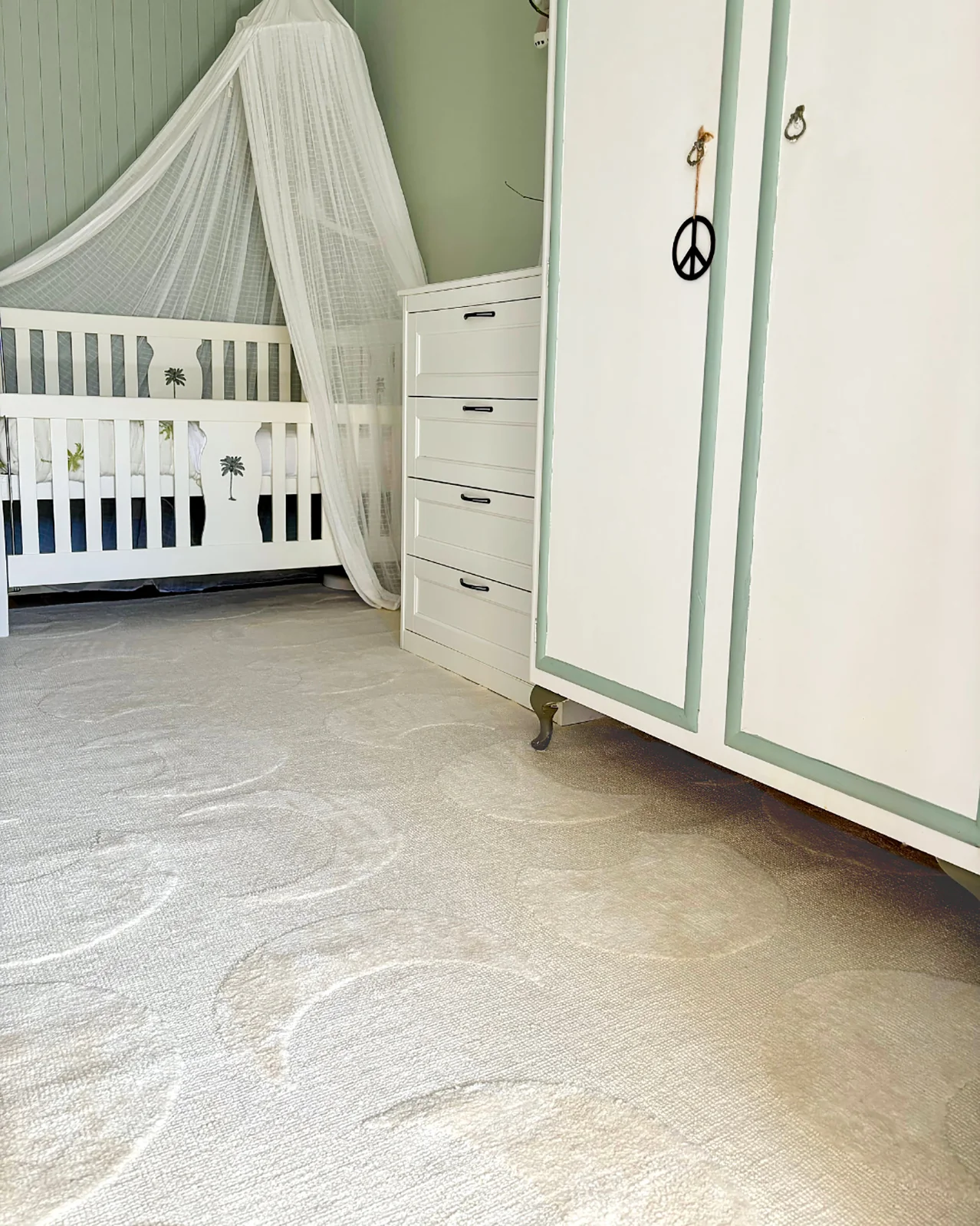 Lucy Beige Cream Half-Moon Pattern Rug - Image 6