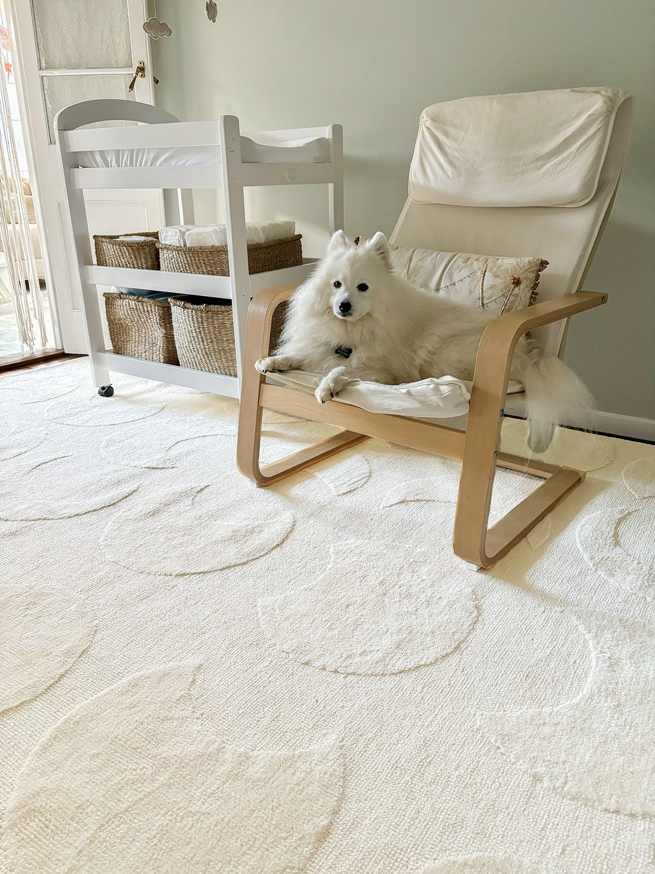 Lucy Beige Cream Half-Moon Pattern Rug - Image 9