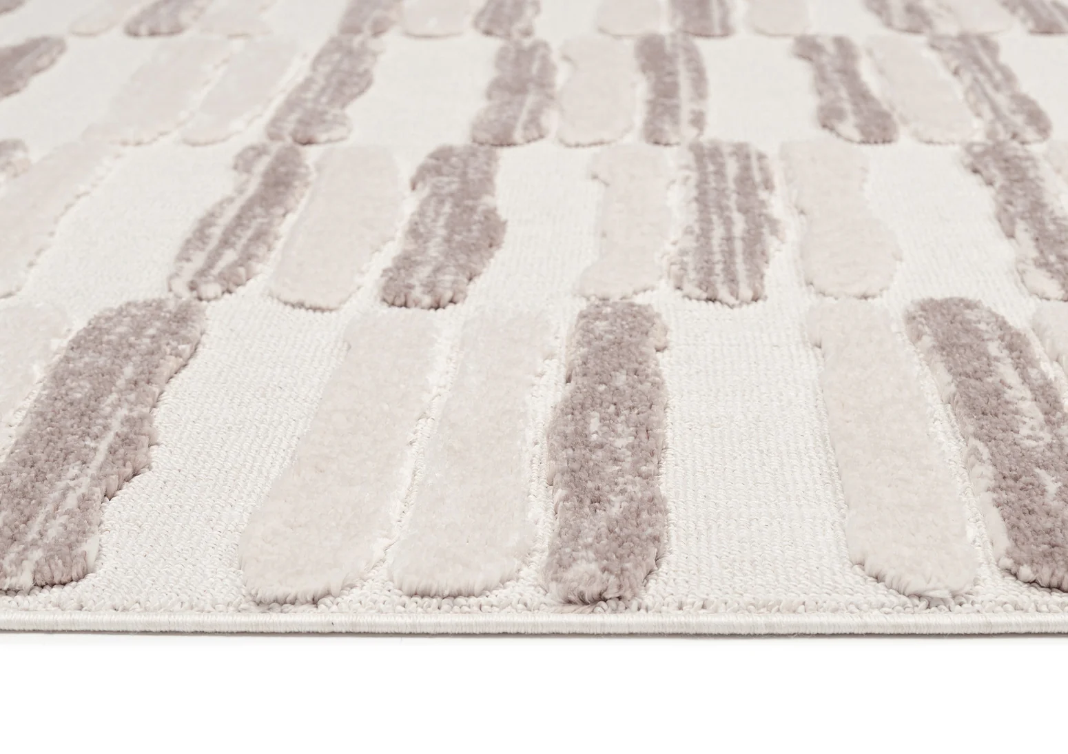 Luiza Ivory and Beige Abstract Striped Rug - Image 8