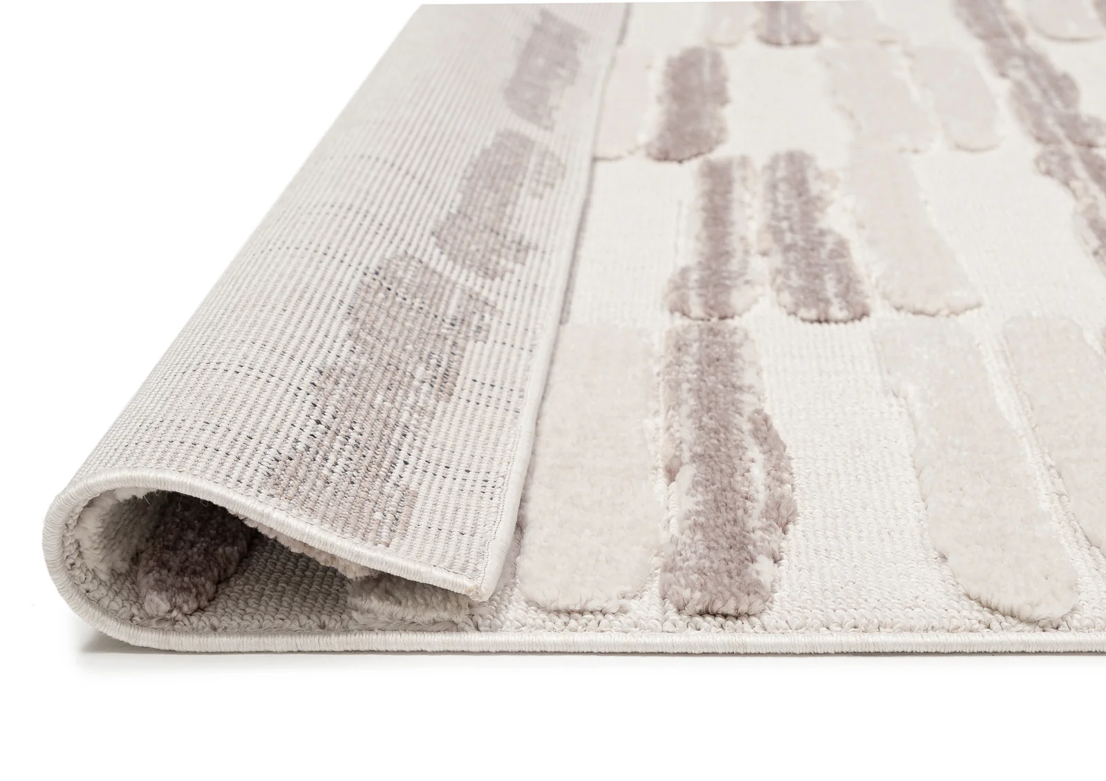 Luiza Ivory and Beige Abstract Striped Rug - Image 9