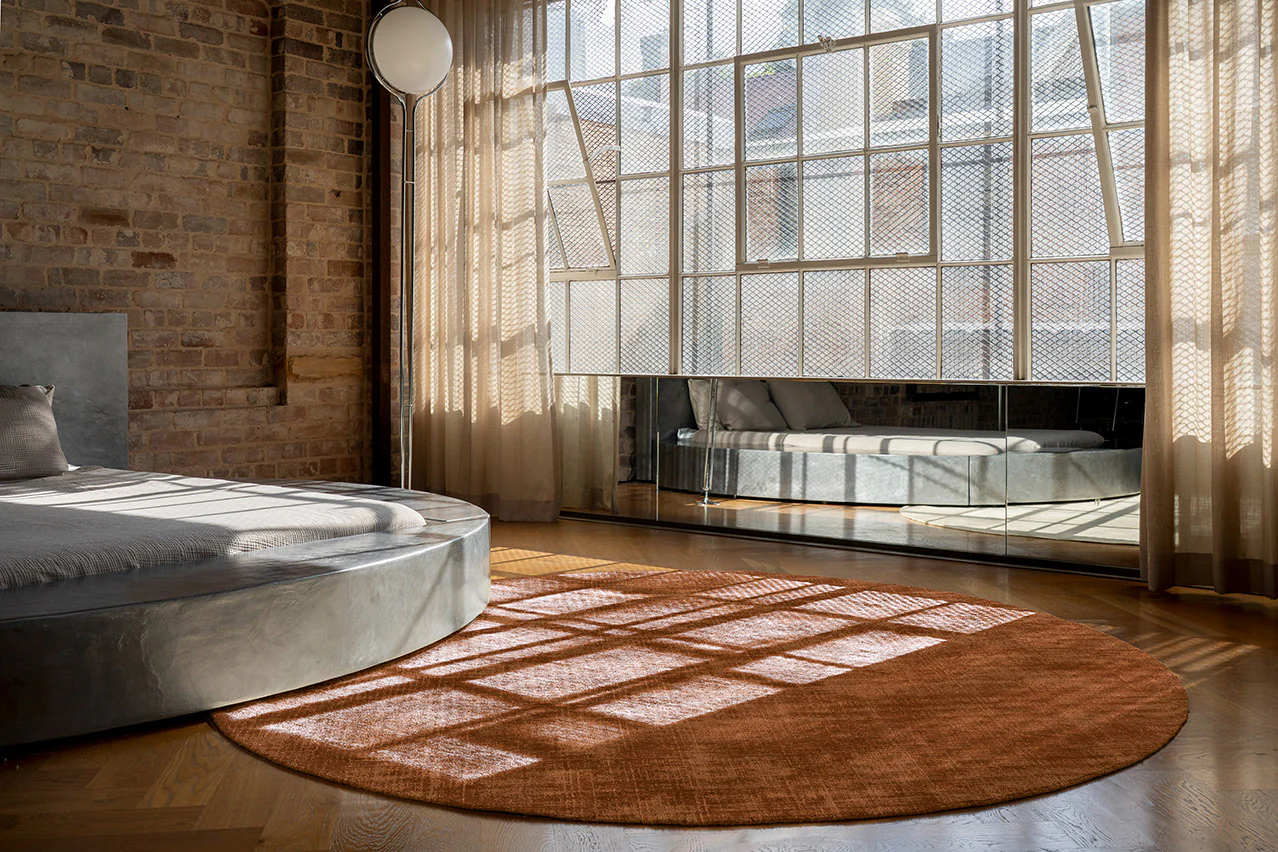 Lupe Terracotta Handwoven Round Rug - Image 3