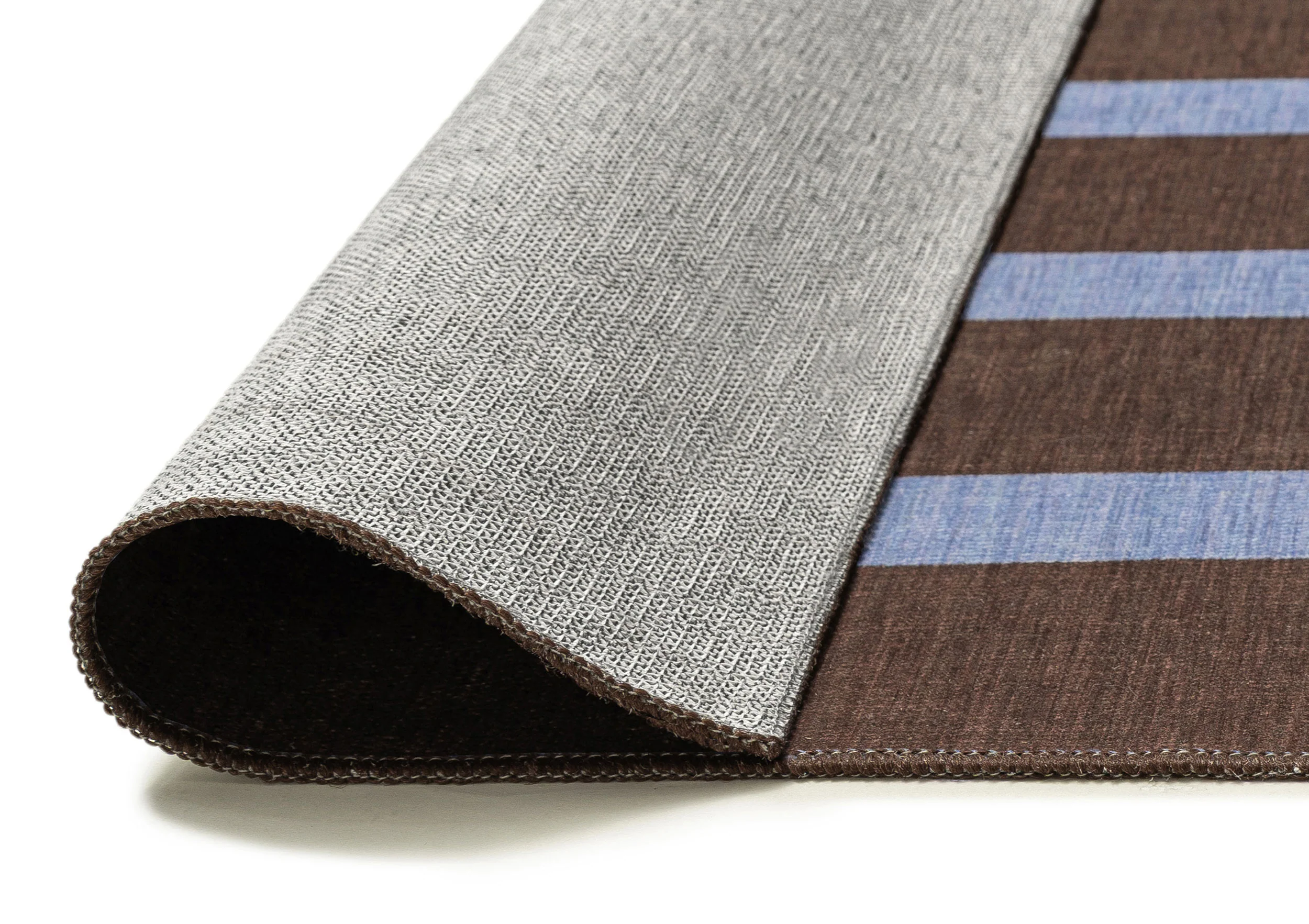 Luz Deep Cocoa and Vivid Blue Striped Indoor Outdoor Rug - Image 11