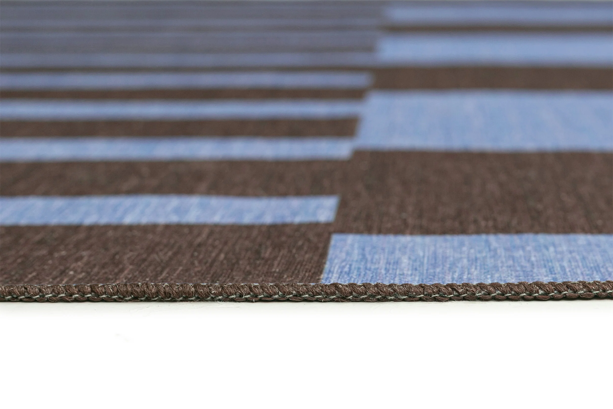 Luz Deep Cocoa and Vivid Blue Striped Indoor Outdoor Rug - Image 13