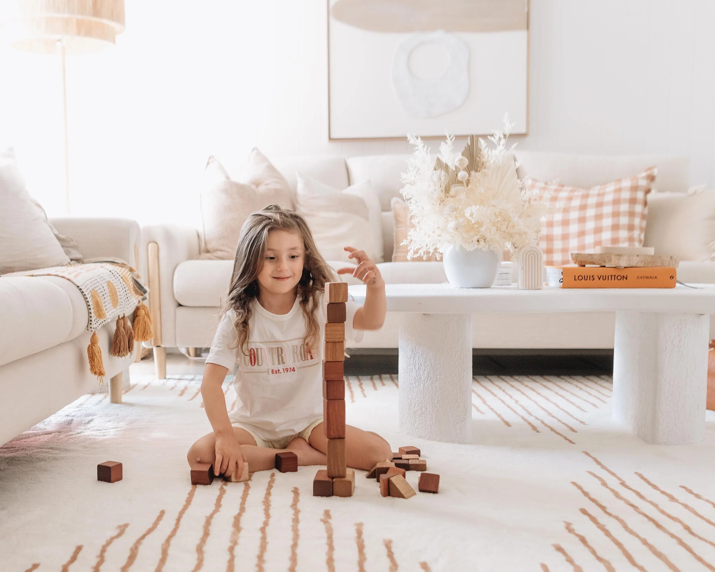 Lyra Ivory and Brown Diamond Stripe Washable Rug - Image 14