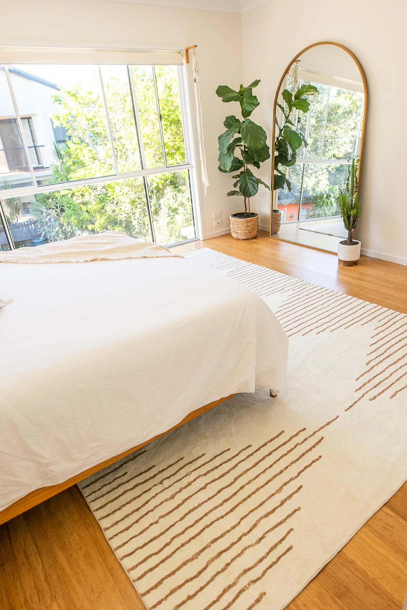 Lyra Ivory and Brown Diamond Stripe Washable Rug - Image 16