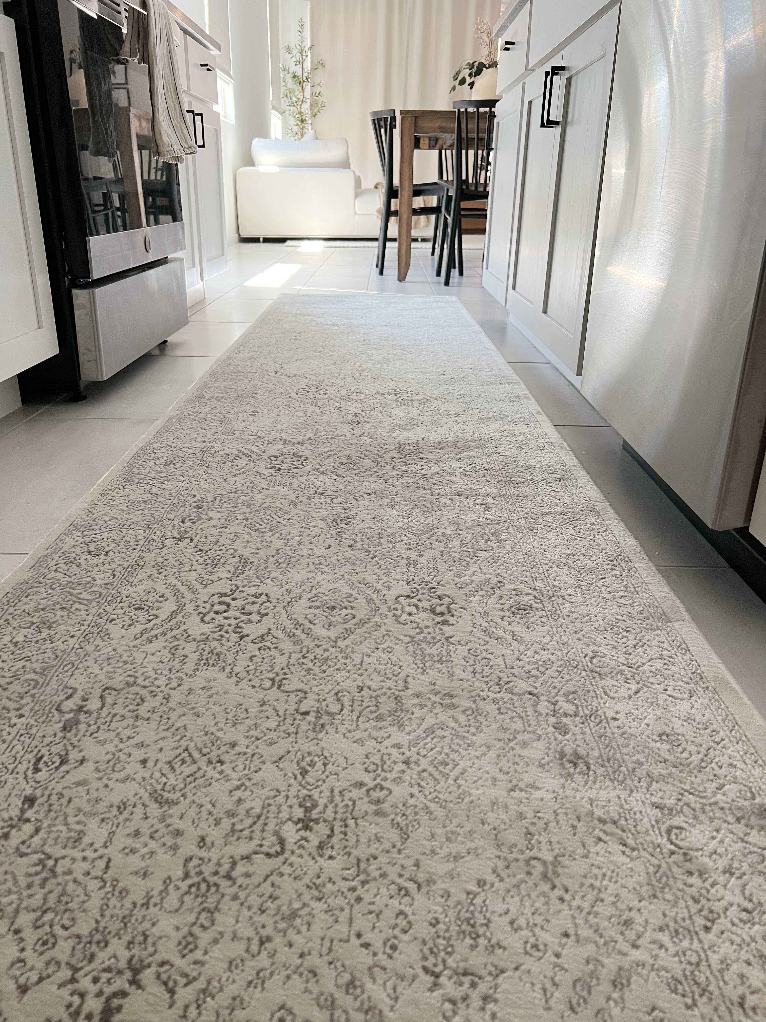 Madison Ivory And Grey Traditional Distressed Runner Rug - Image 3