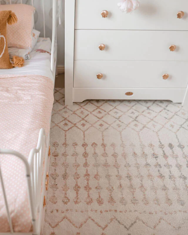 Maggie Pink and Grey Tribal Diamond Rug - Image 3