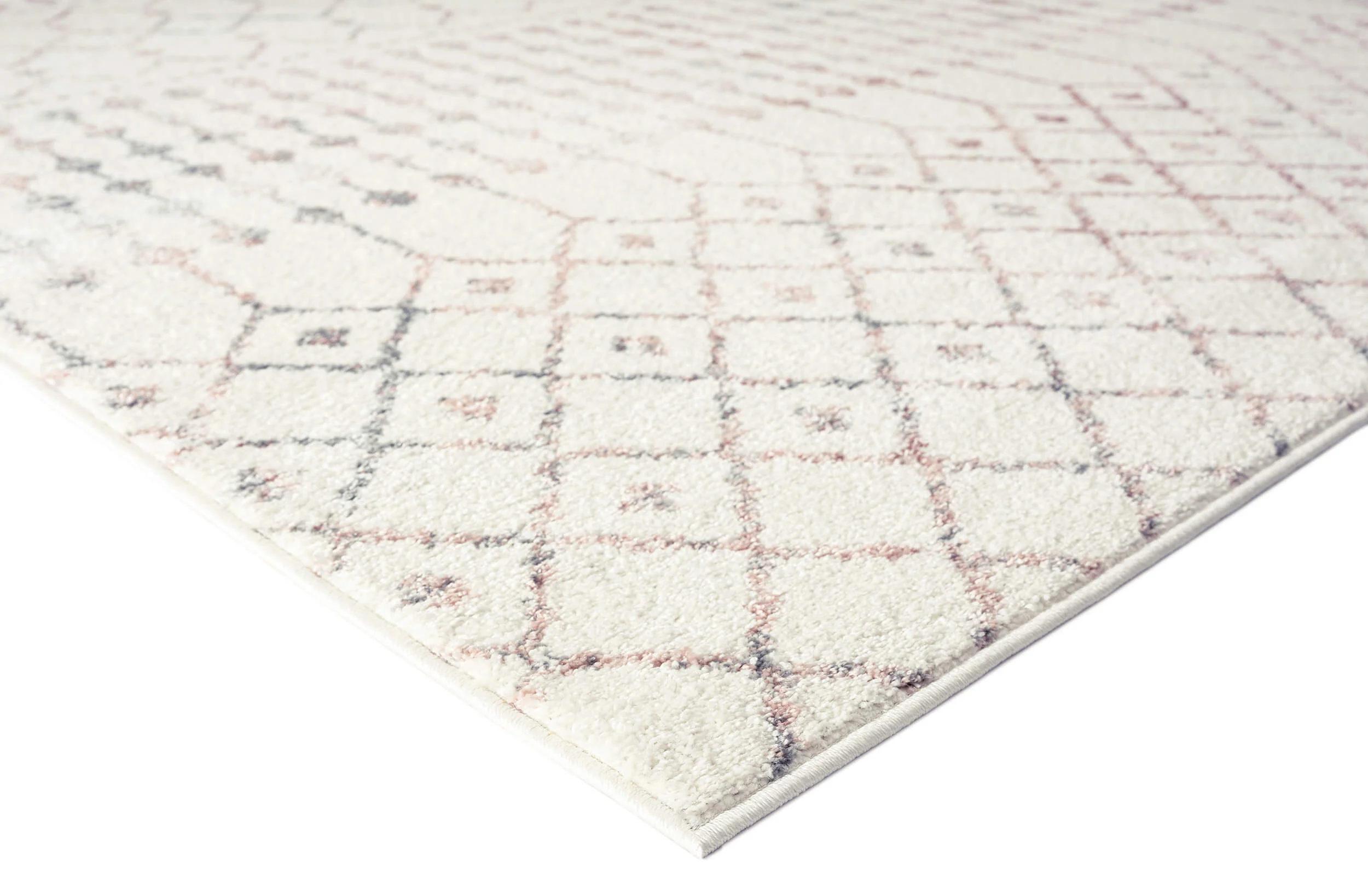 Maggie Pink and Grey Tribal Diamond Rug - Image 5