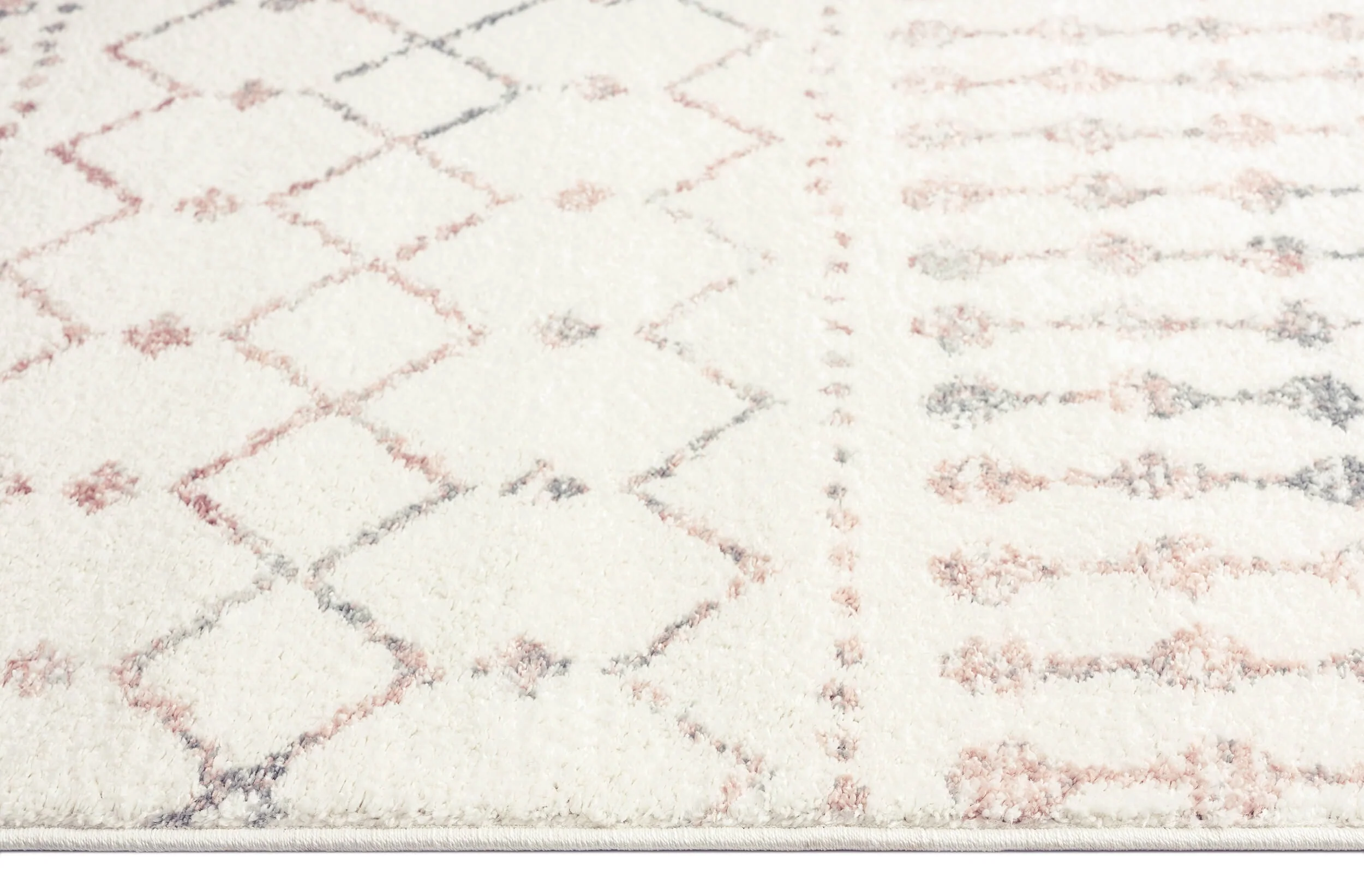 Maggie Pink and Grey Tribal Diamond Rug - Image 6