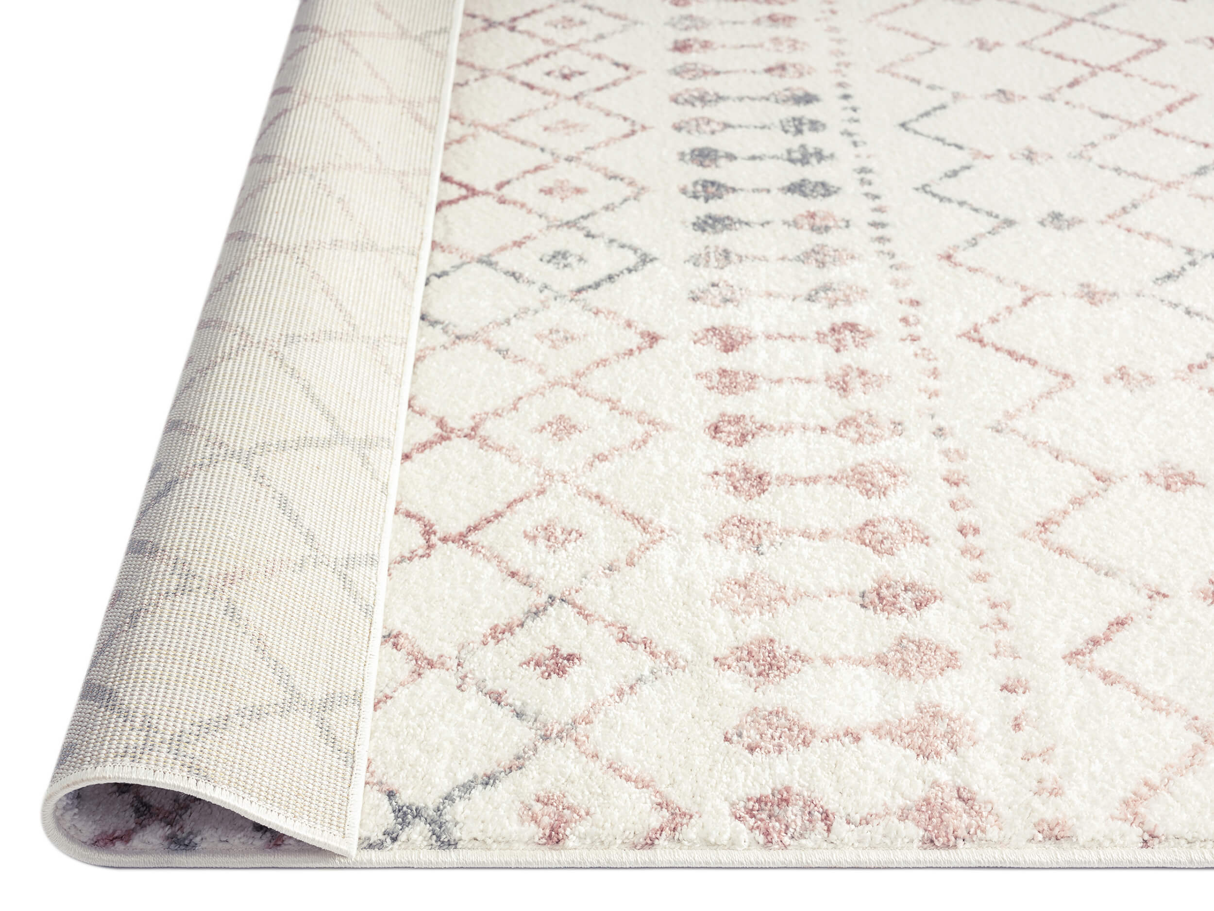 Maggie Pink and Grey Tribal Diamond Rug - Image 7