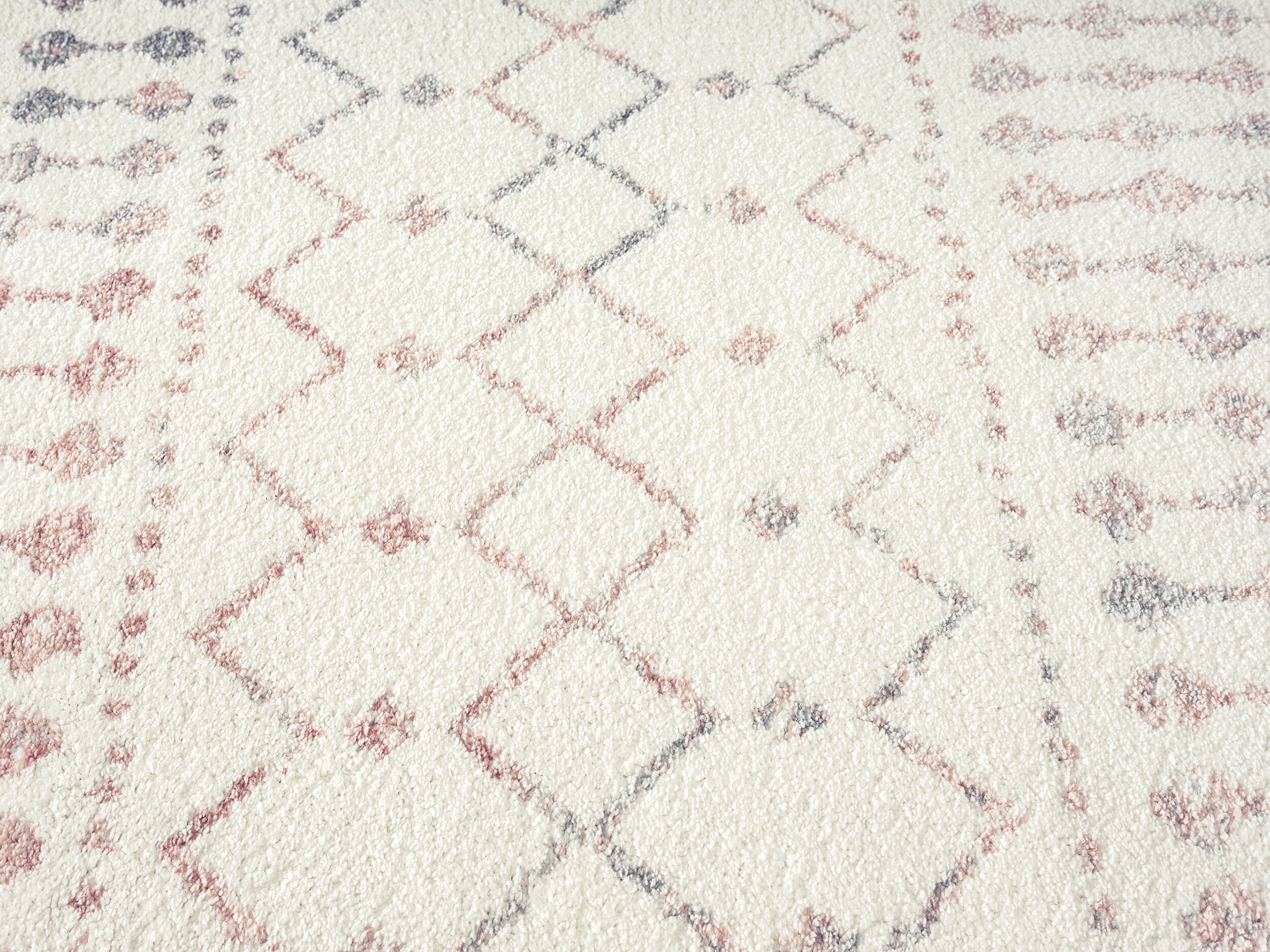 Maggie Pink and Grey Tribal Diamond Rug - Image 8