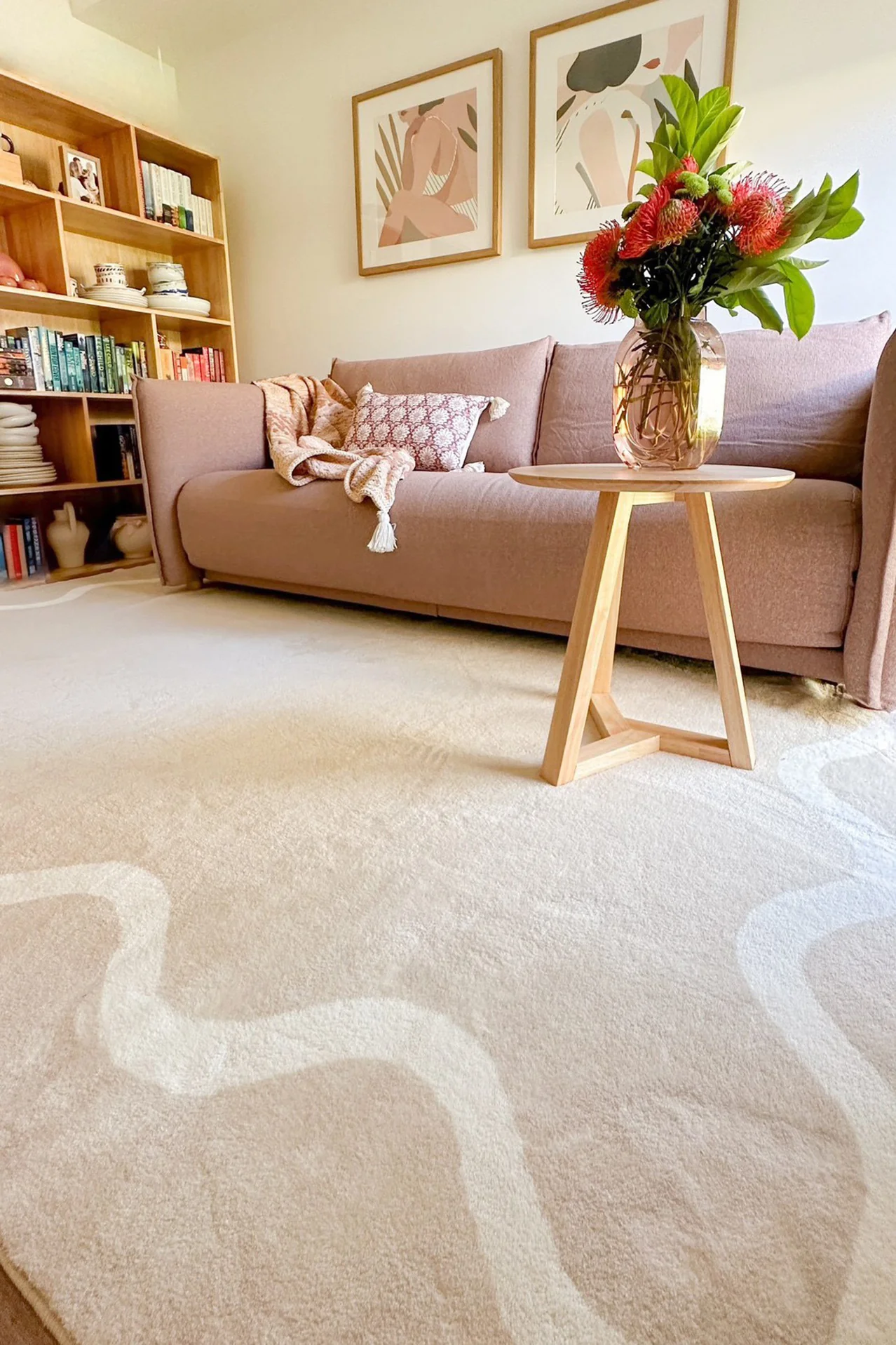 Mahali Beige Ivory Wiggle Bordered Washable Rug - Image 5