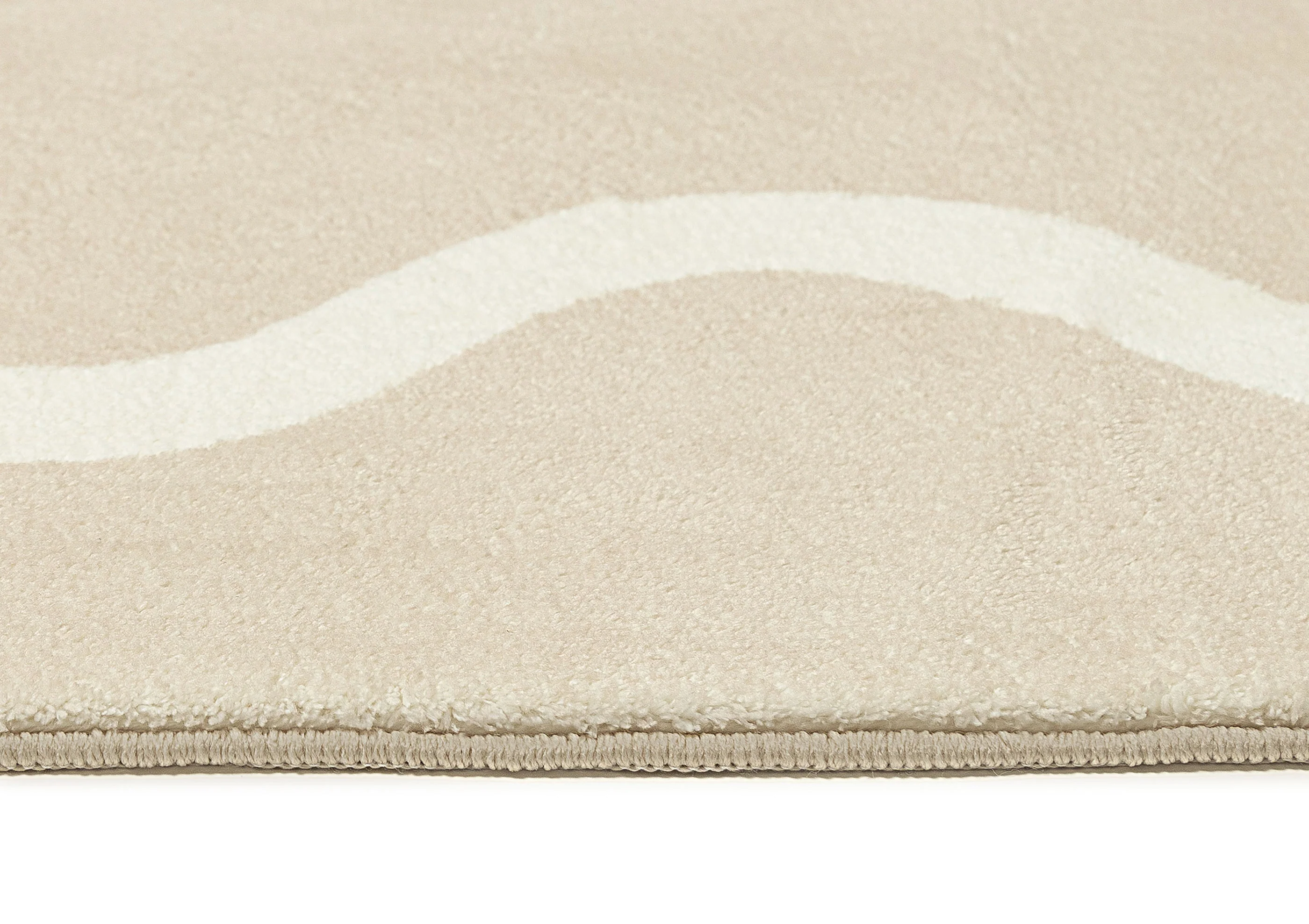 Mahali Beige Ivory Wiggle Bordered Washable Rug - Image 7