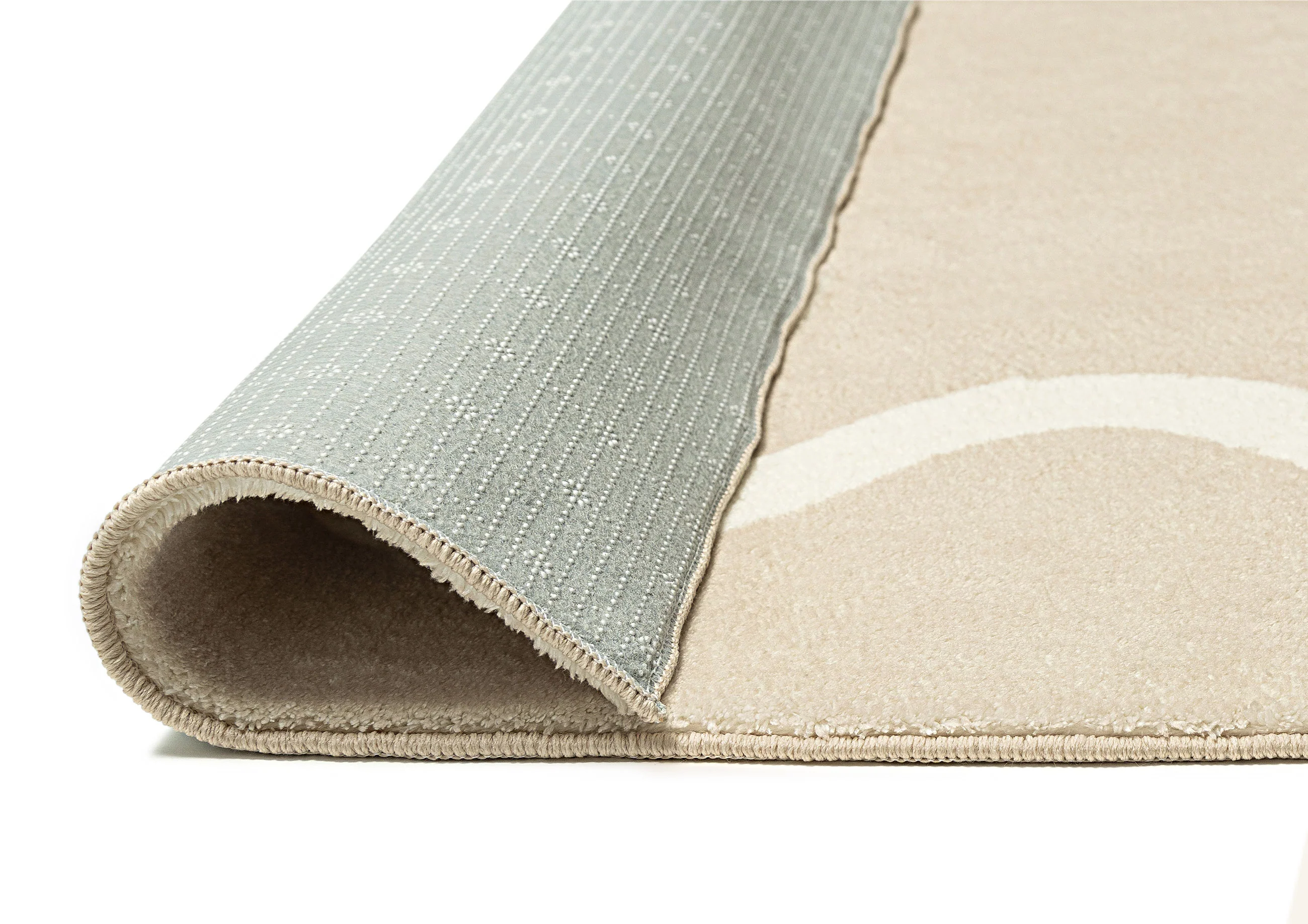 Mahali Beige Ivory Wiggle Bordered Washable Rug - Image 8