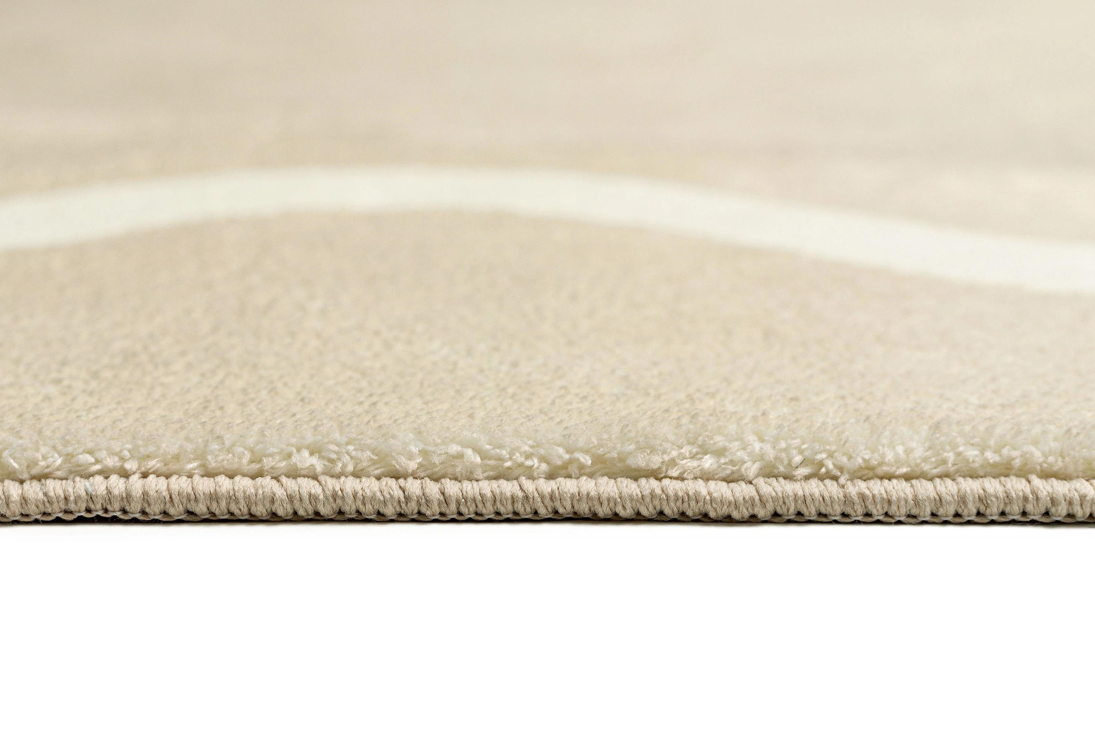 Mahali Beige Ivory Wiggle Bordered Washable Rug - Image 9