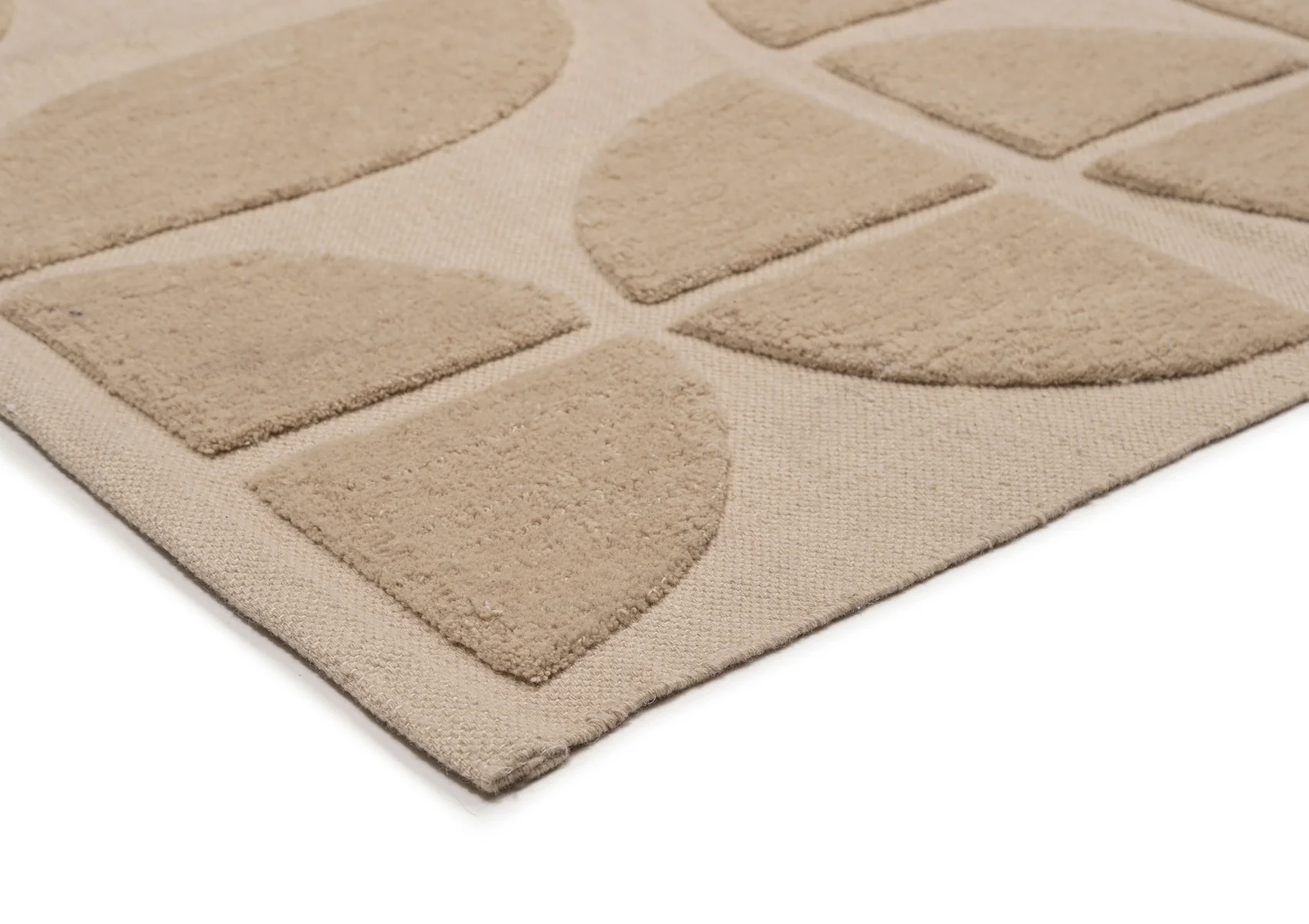 Mai Beige Geometric Washable Wool Rug - Image 8