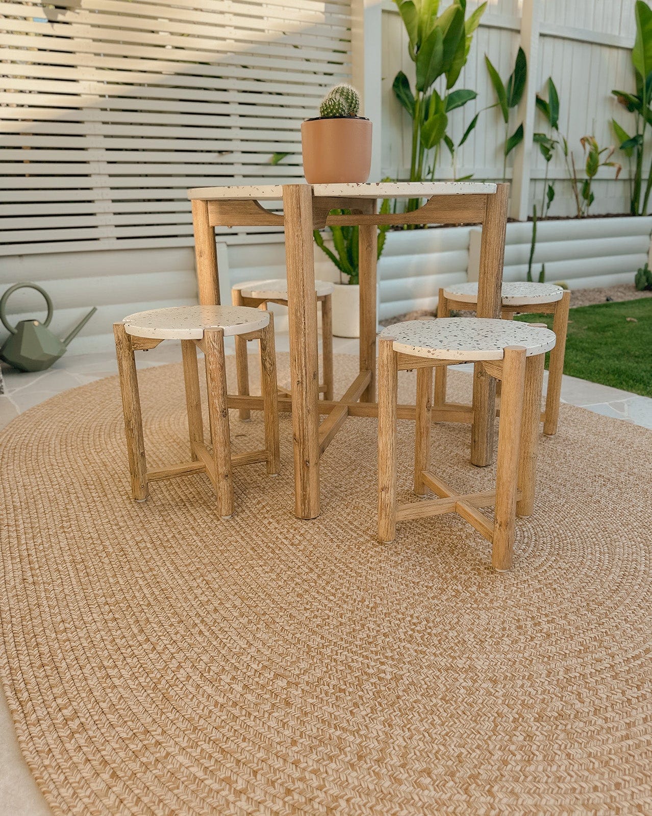 Malia Beige Braided Flatweave Indoor Outdoor Oval Rug - Image 2