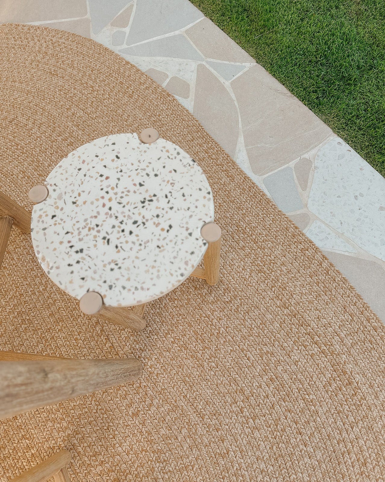 Malia Beige Braided Flatweave Indoor Outdoor Oval Rug - Image 3
