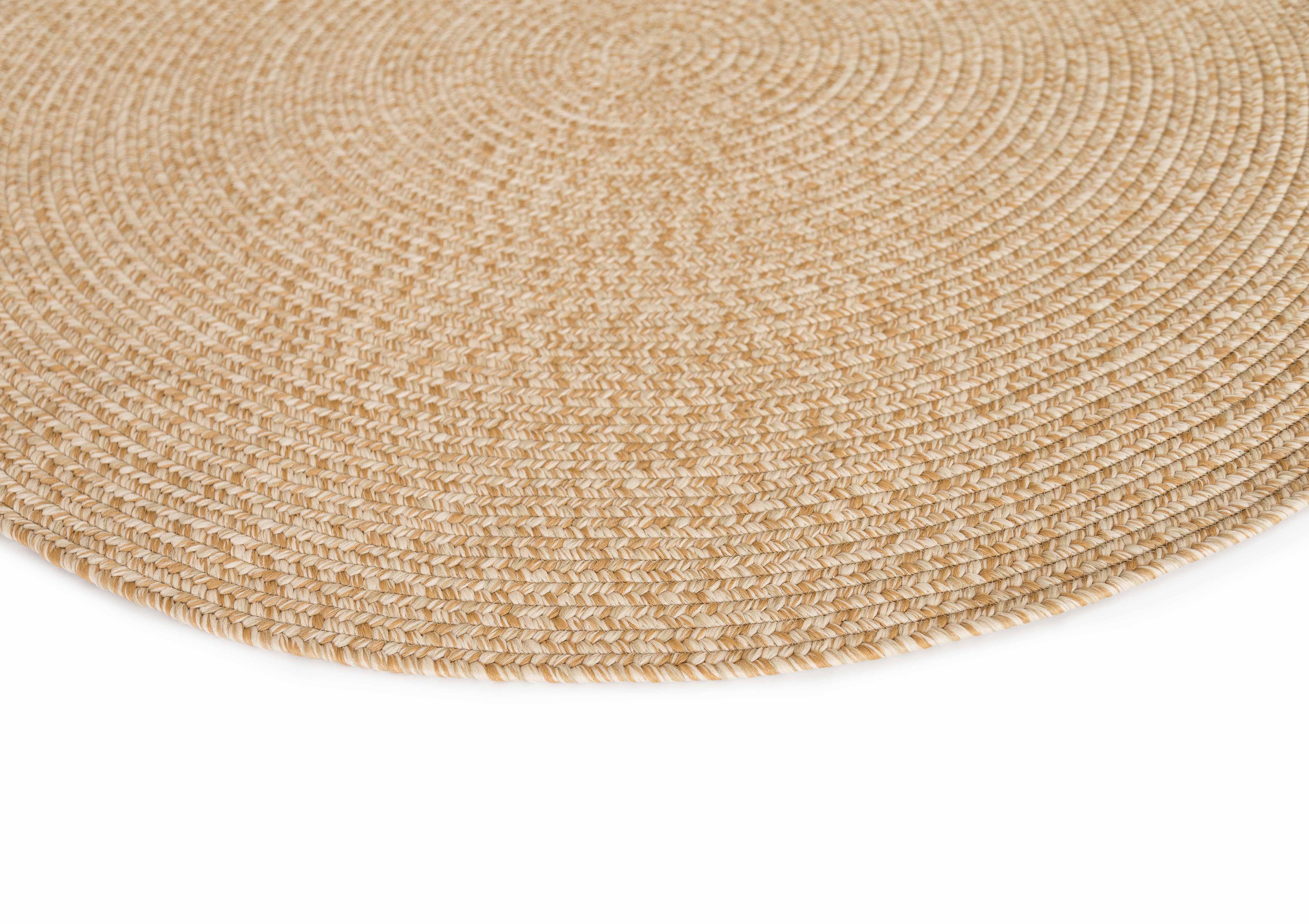 Malia Beige Braided Flatweave Indoor Outdoor Round Rug - Image 11