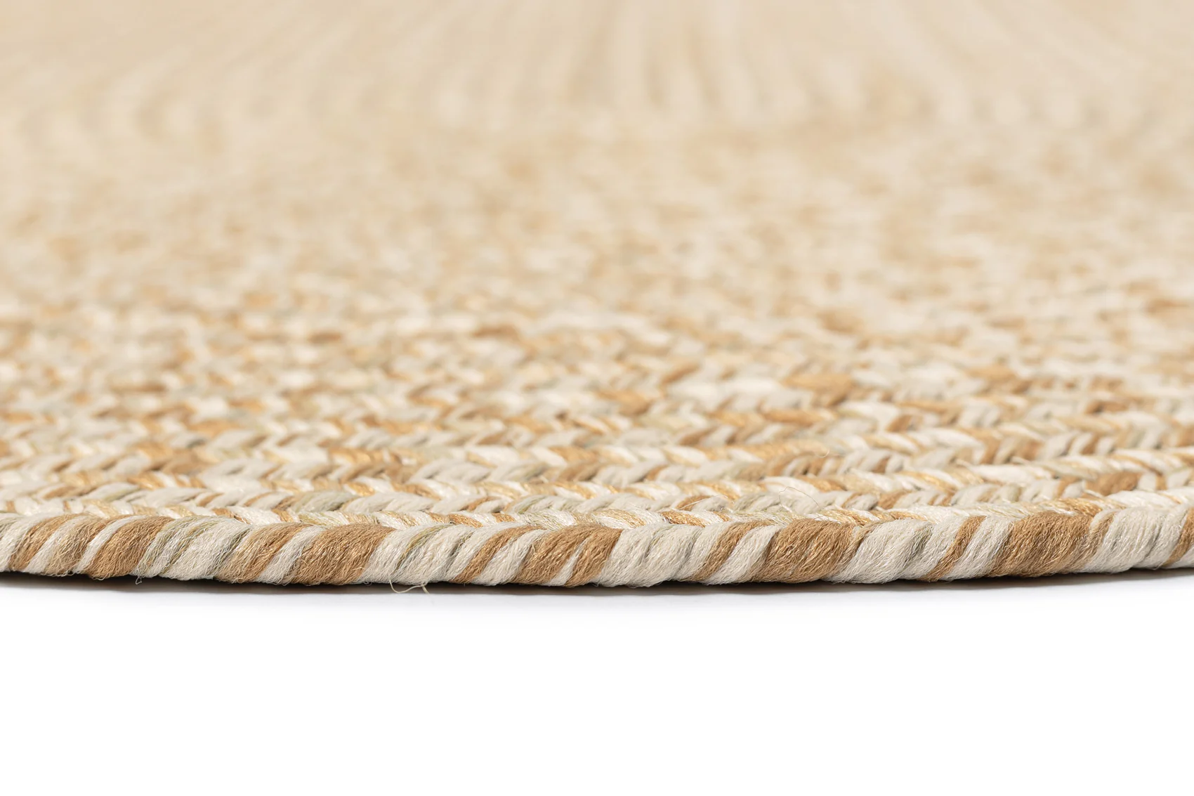Malia Beige Braided Flatweave Indoor Outdoor Round Rug - Image 15
