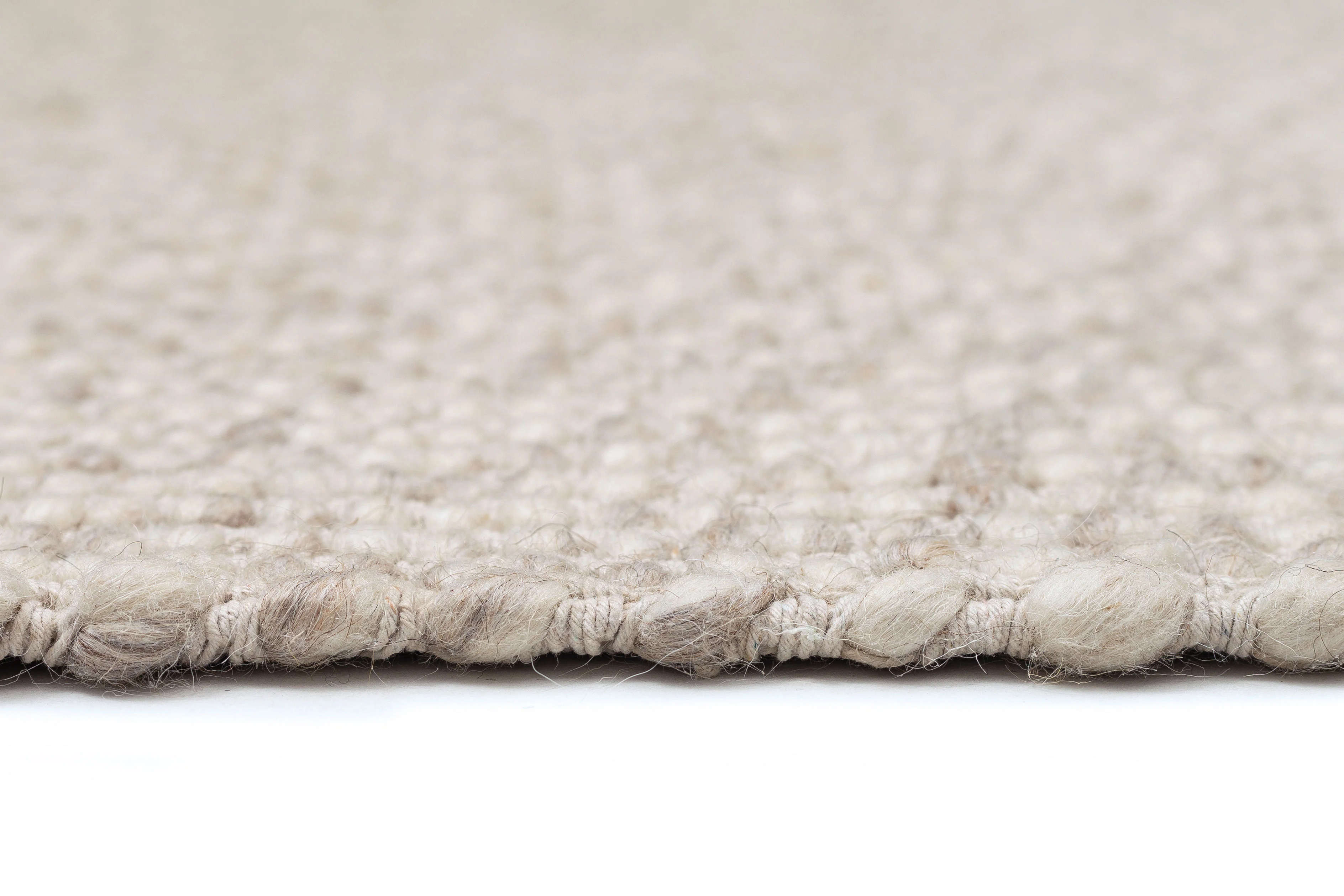 Mallory Marbled Cream and Grey Chunky Wool Round Rug - Image 10