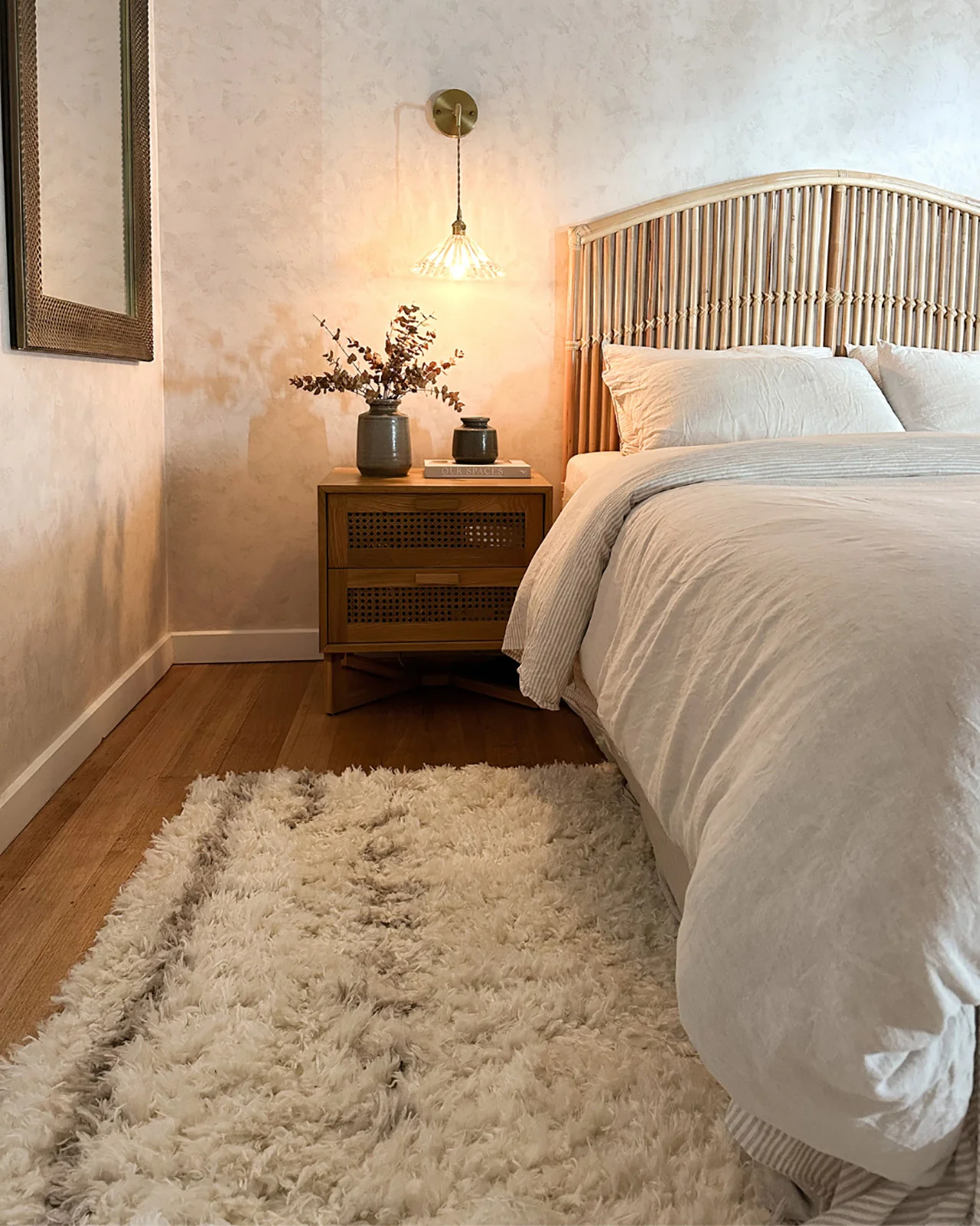 Mandisa Cream & Beige Tribal Shag Rug - Image 3